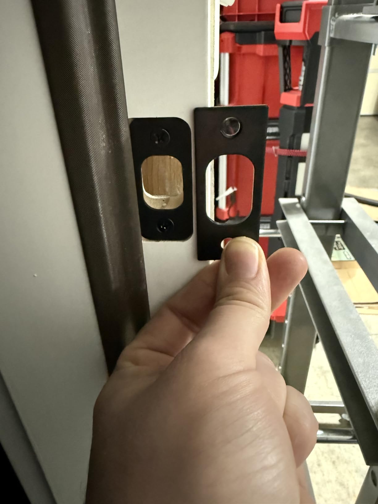 Veise KS02B Fingerprint Door Lock with 2 Lever Handles, Matte Black customer photo 2