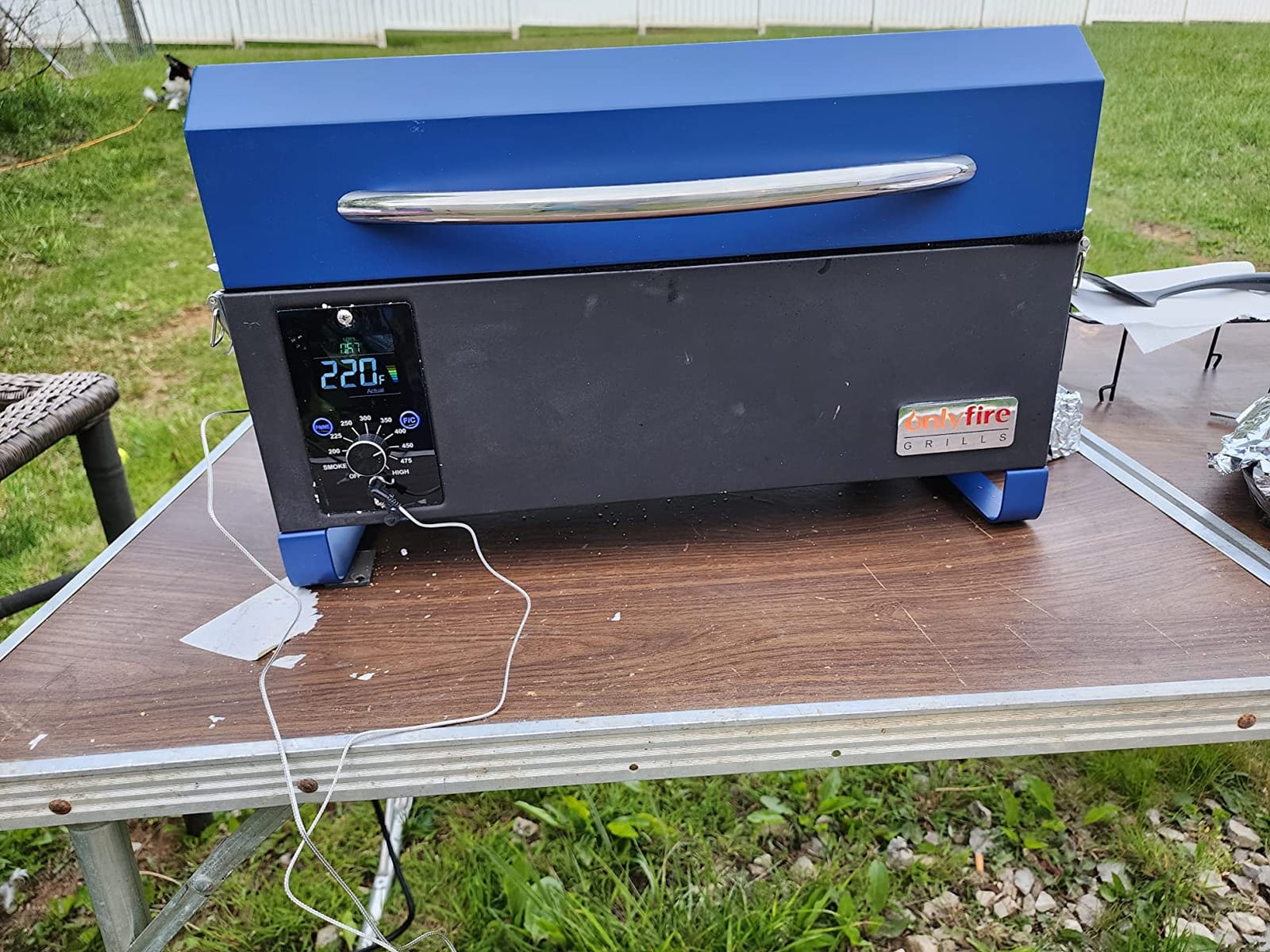ONLYFIRE GRILLS BBQ Wood Pellet Grill Smoker, Blue GS313 customer photo 1