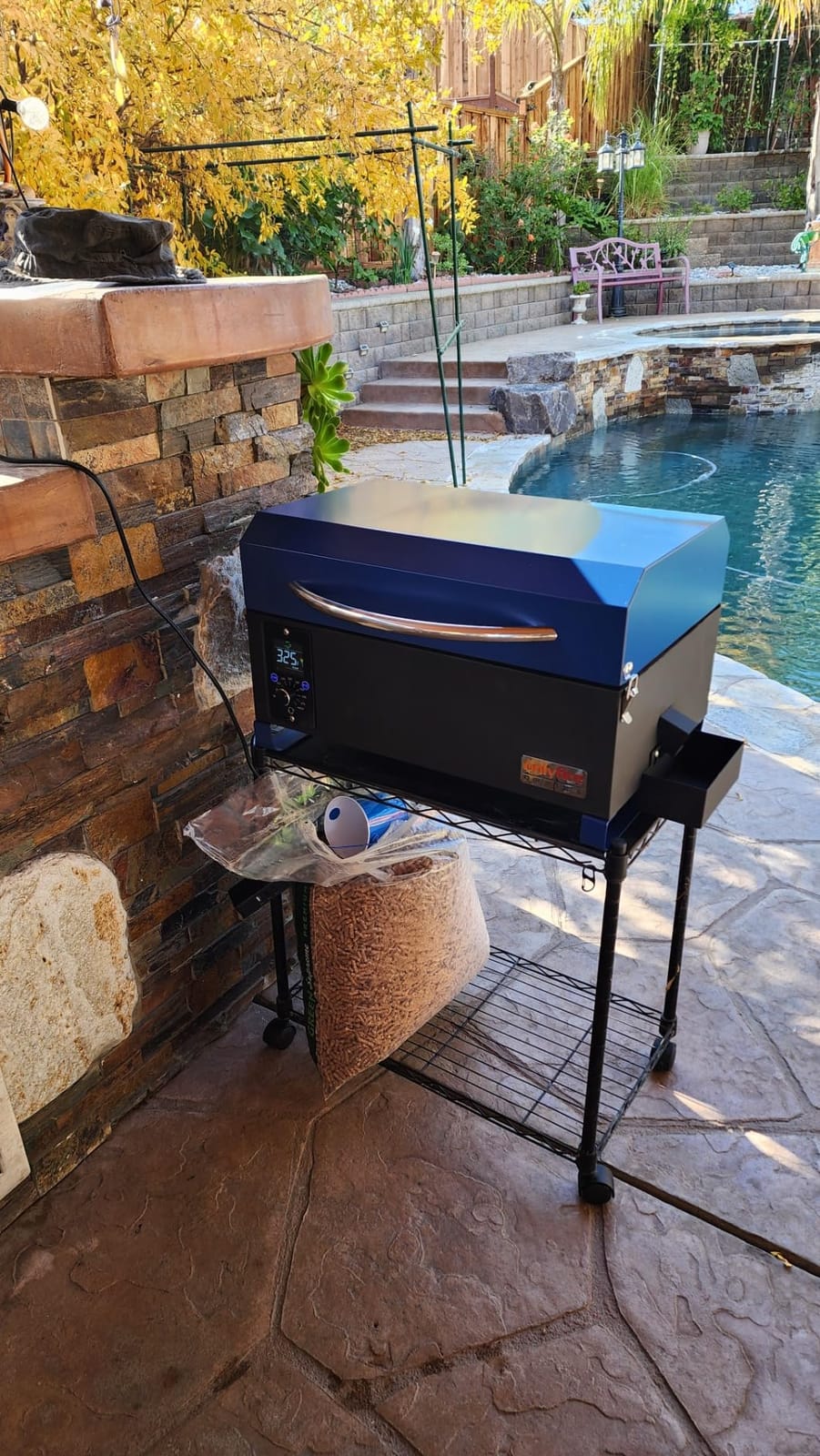ONLYFIRE GRILLS BBQ Wood Pellet Grill Smoker, Blue GS313 customer photo 2