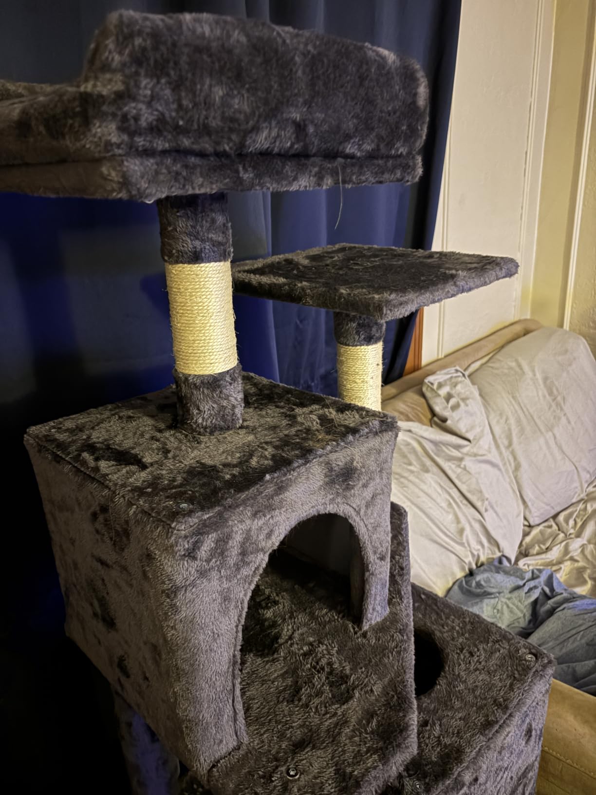 Feandrea Cat Tree, 59.5-Inch Tall Cat Tower, Multi-Level Condo, Light Gray customer photo 2