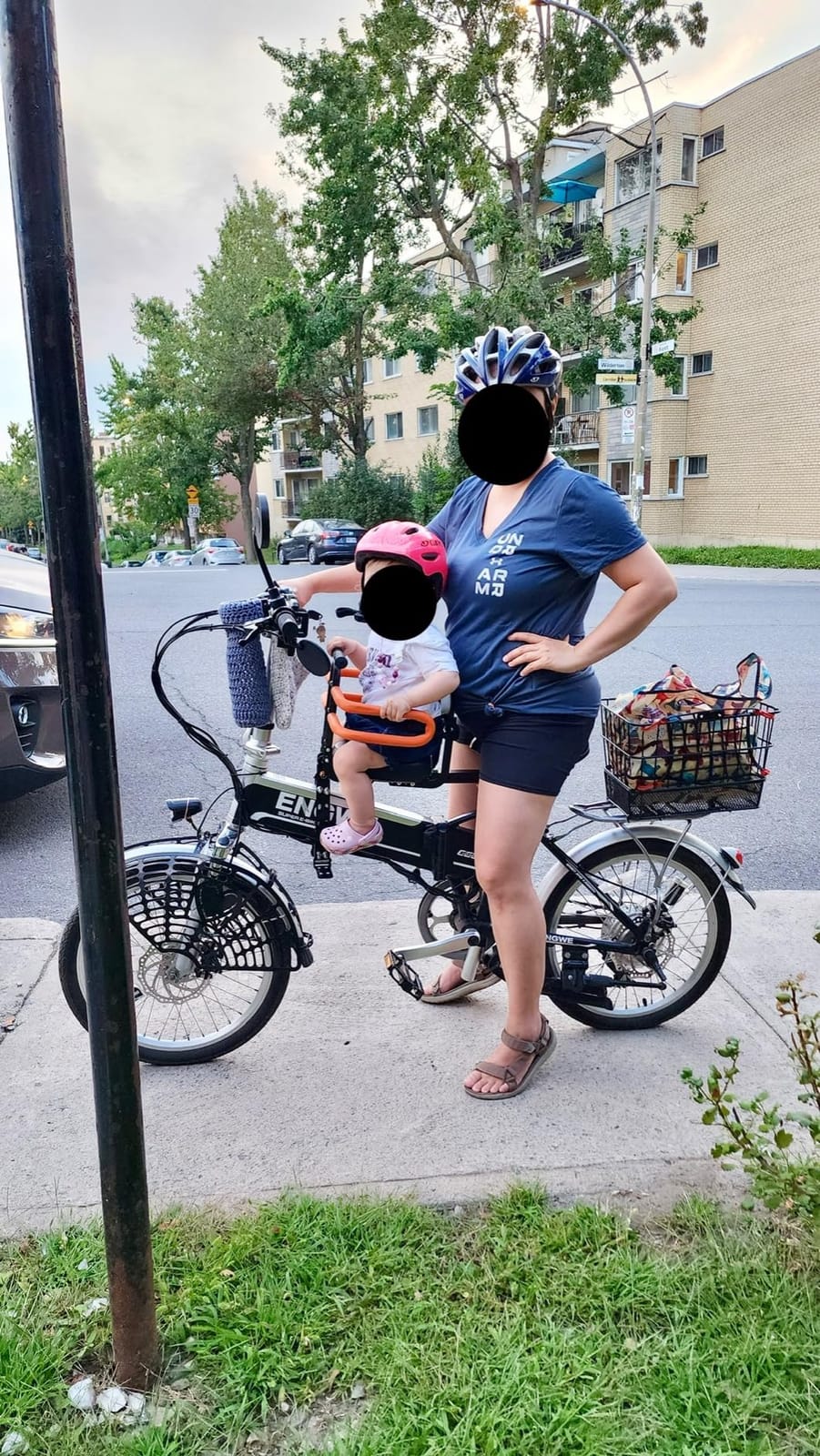 Child Bike Seat for Adult Bike,Retractable Baby Bike Seat Front Mounted for Children 2-6 Years Old customer photo 2