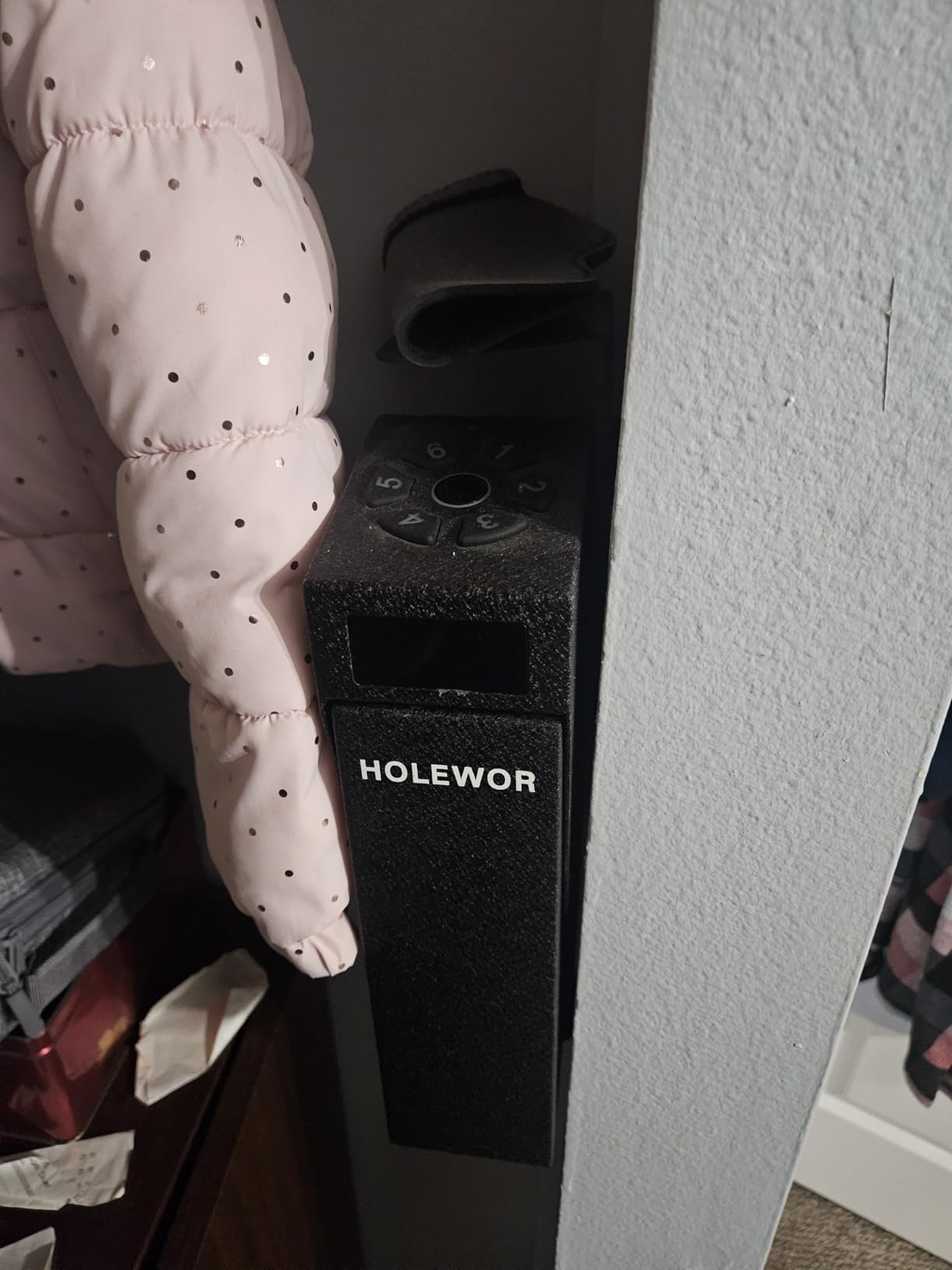 Drop Down Biometric Gun Safe for Handgun Mounted for Bedside Desk customer photo 2