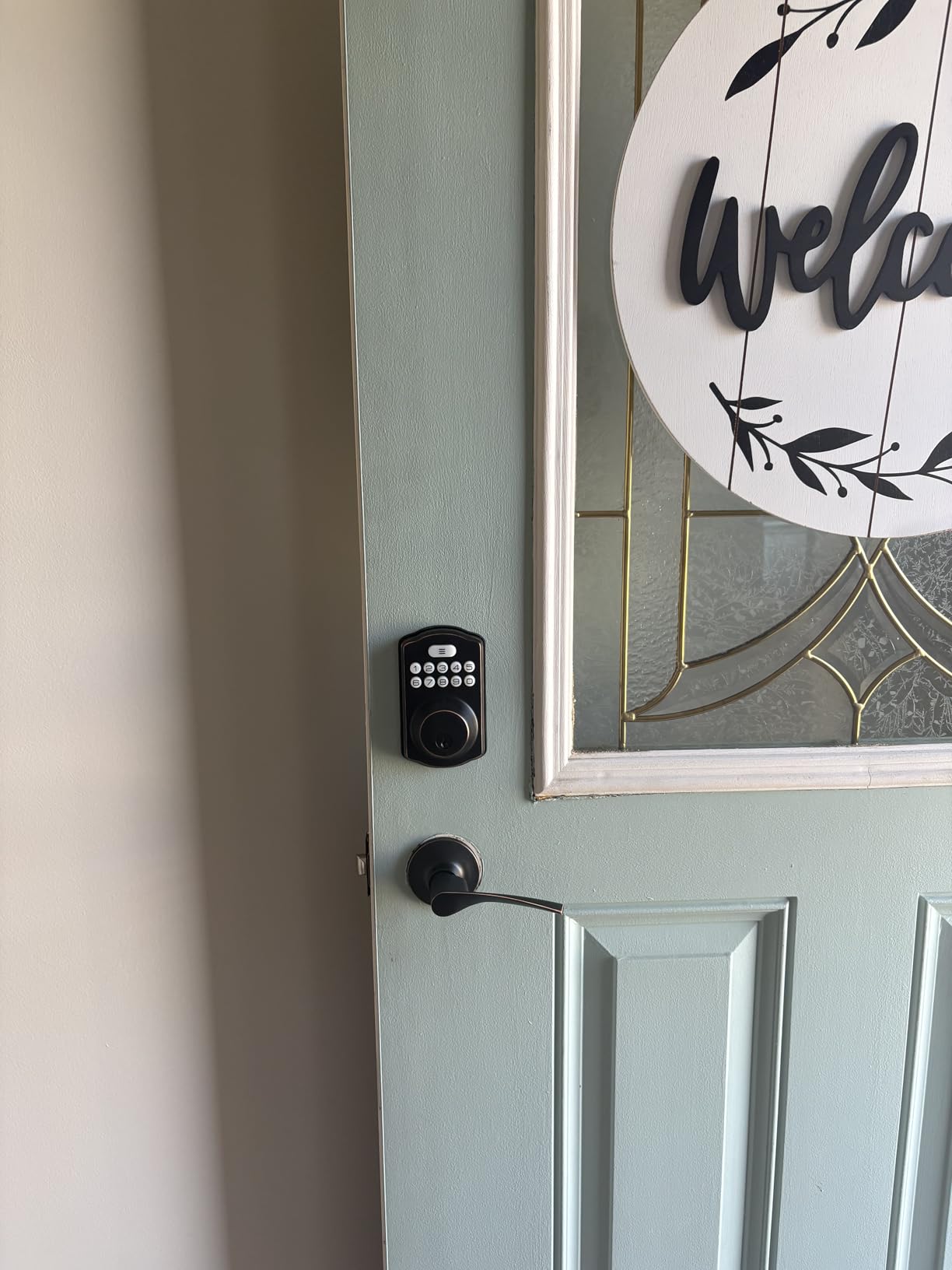 Veise KS01B Keypad Door Lock with 2 Lever Handles Set, Oil Rubbed Bronze customer photo 1