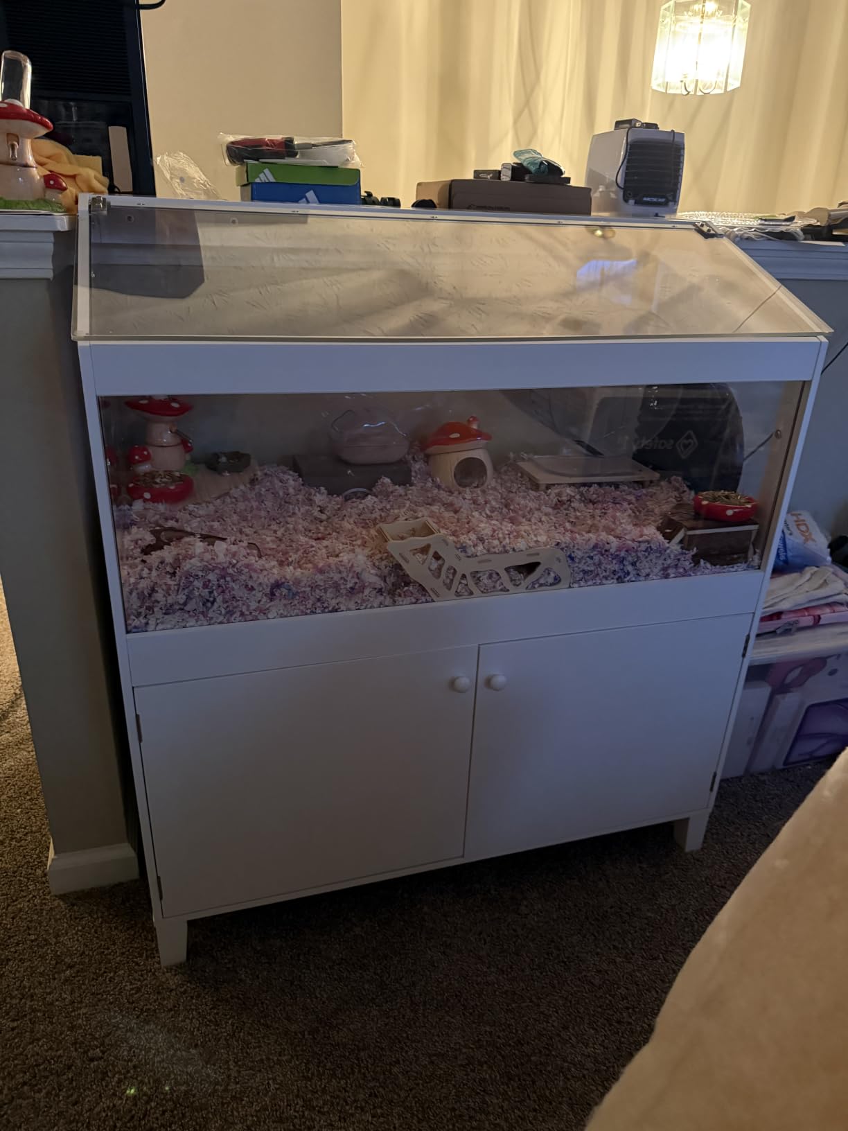 GDLF Hamster Cage with Acrylic Panels and Storage, 39.5 x 19.7 Inch customer photo 1