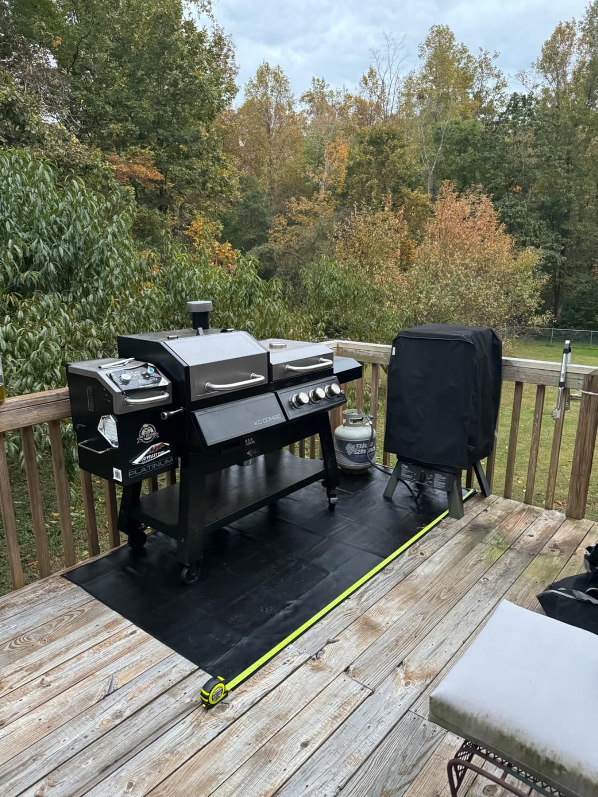 TOHONFOO Large Grill Mats for Outdoor Grill Deck Protector 90 x 48 x 0.02in customer photo 1