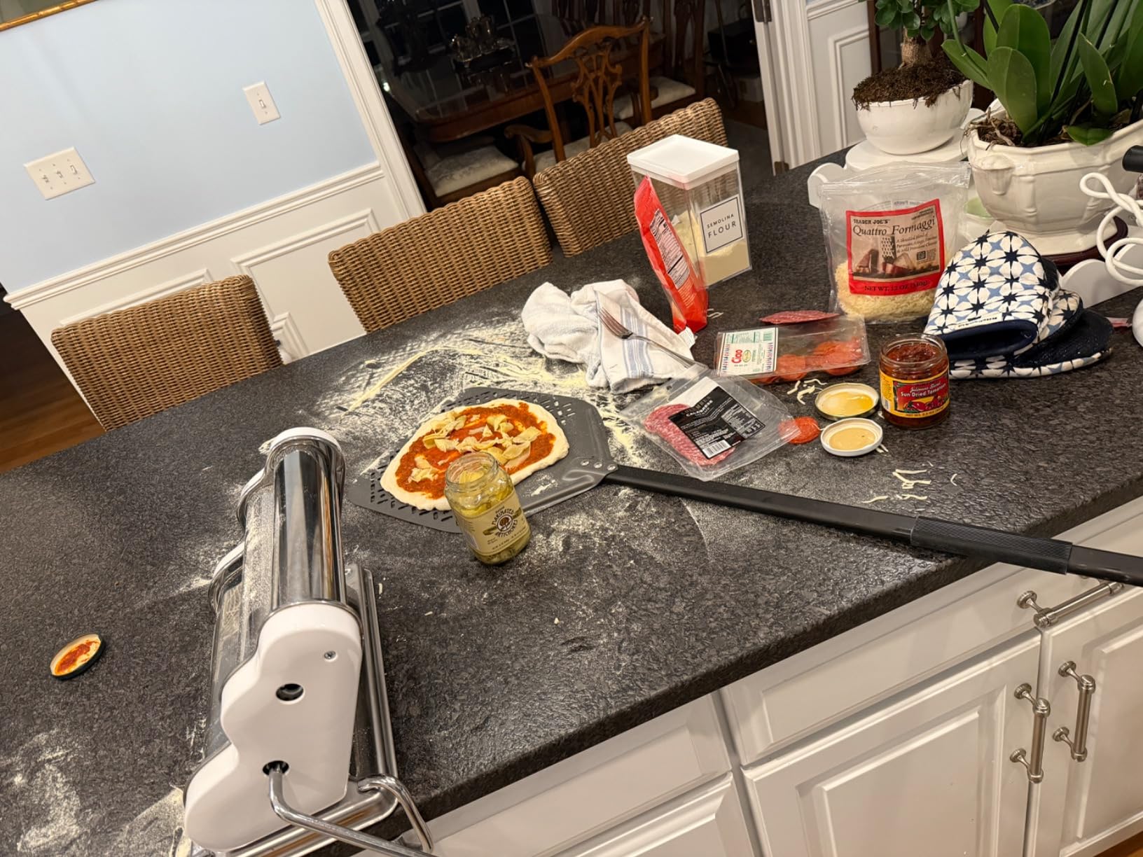 4 Piece Pizza Oven Kit Perforated Pizza Peel 12 Inch Pizza Turning Peel and Pizza Brush Ash Rake Wood Fired Commercial Oven Utensil for Home Restaurant customer photo 2