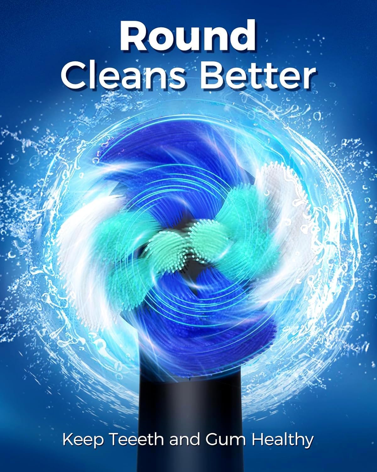 Rotating Electric Toothbrush for Adults, 8 Heads 2 Types, 4 Modes, Black customer photo 1