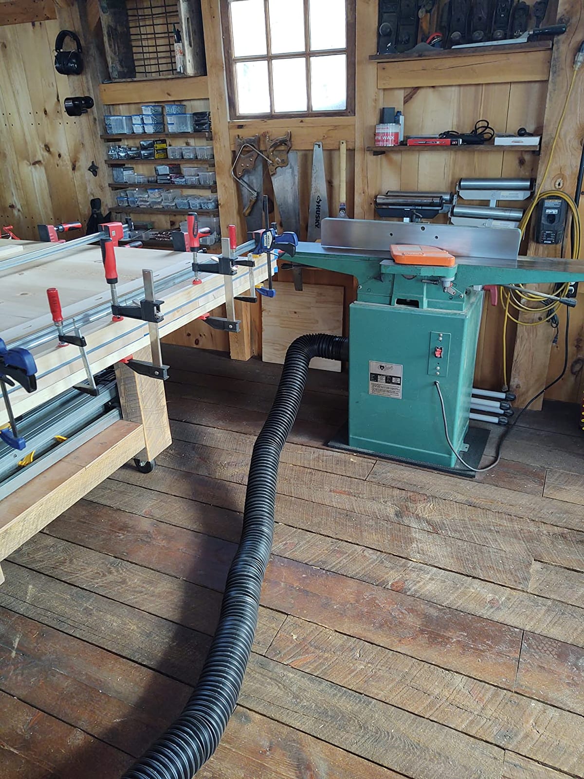 POWERTEC 1 HP Dust Collector with 1 Micron Dust Collector Bags and Mobile Base, Dust Collectors with 800 CFM for Woodworking Dust Collection System (DC1081) customer photo 1