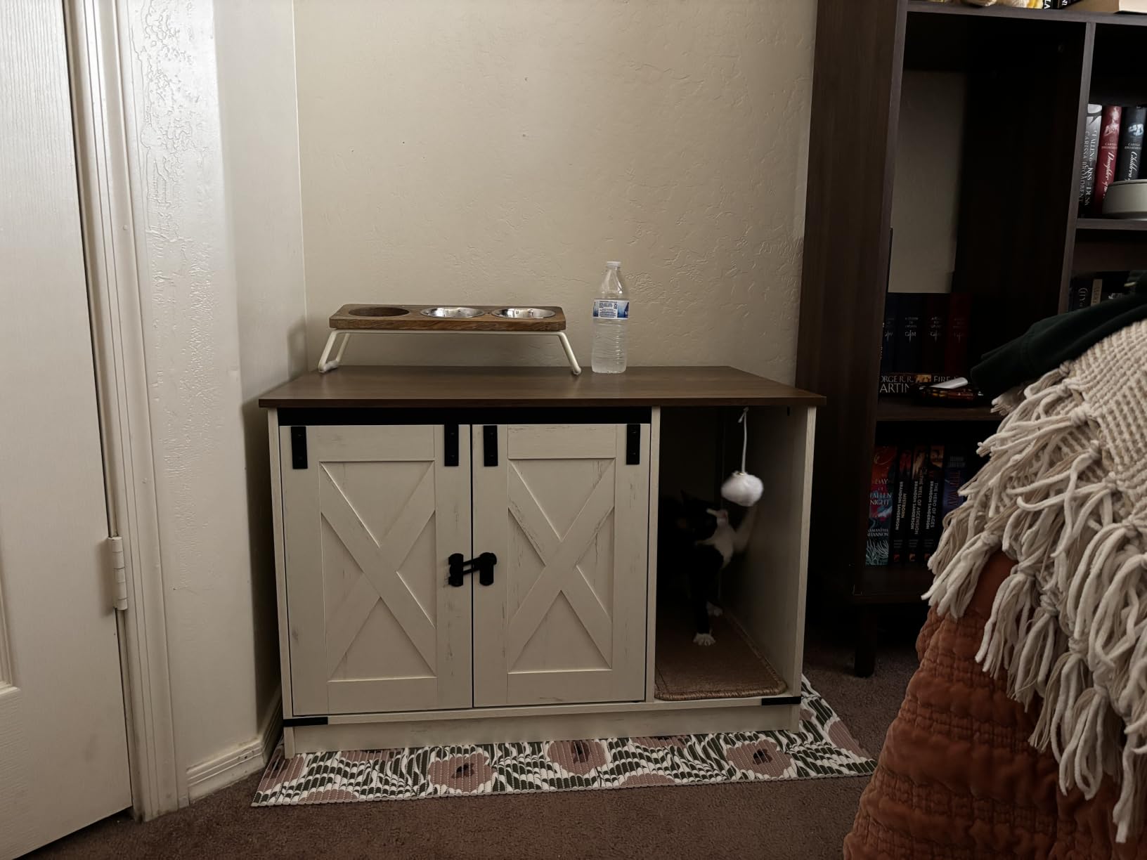 Hzuaneri Cat Litter Box Enclosure, Hidden Litter Box Cabinet Furniture customer photo 2