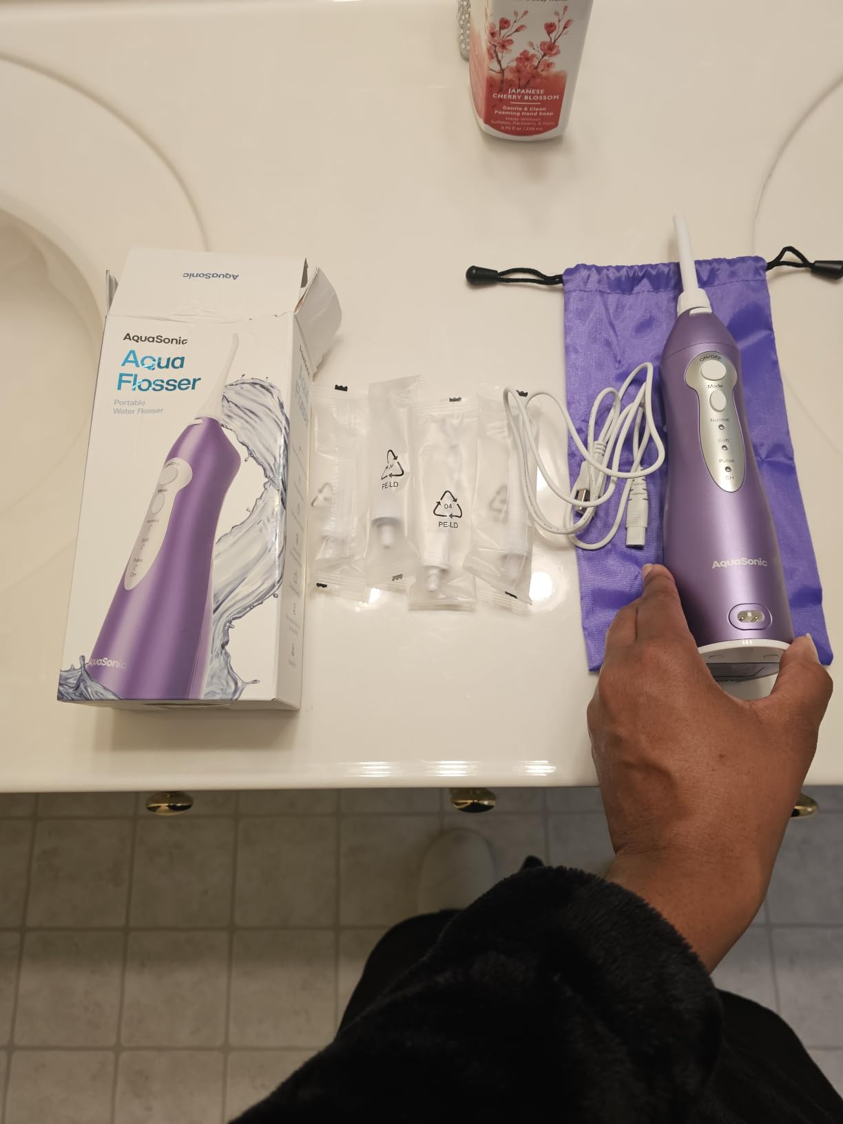 AquaSonic Aqua Flosser Water Flosser, ADA Accepted, Mint Green Metallic customer photo 2