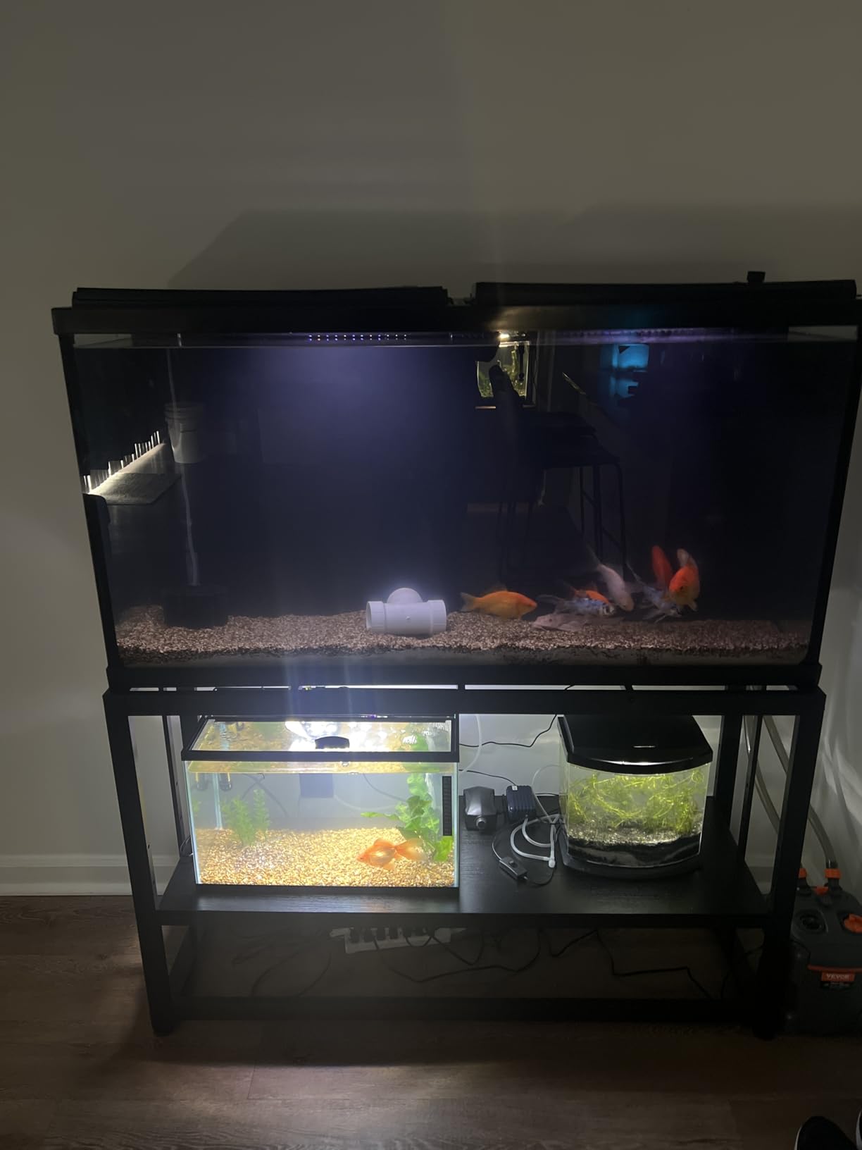 VOWNER 55-75 Gallon Fish Tank Stand, Metal Aquarium Stand, Black customer photo 1