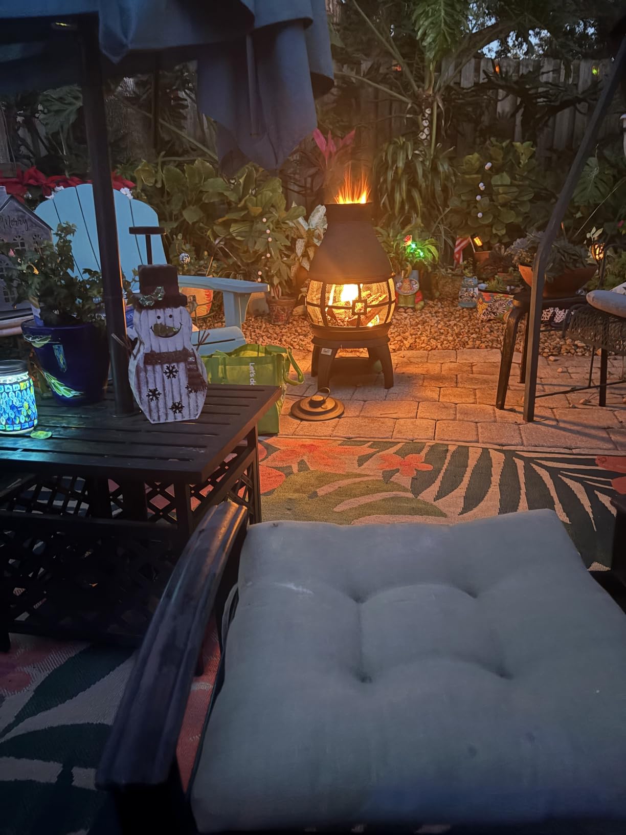 BALI OUTDOORS Fire Pit Wood Burning Chiminea Outside customer photo 1