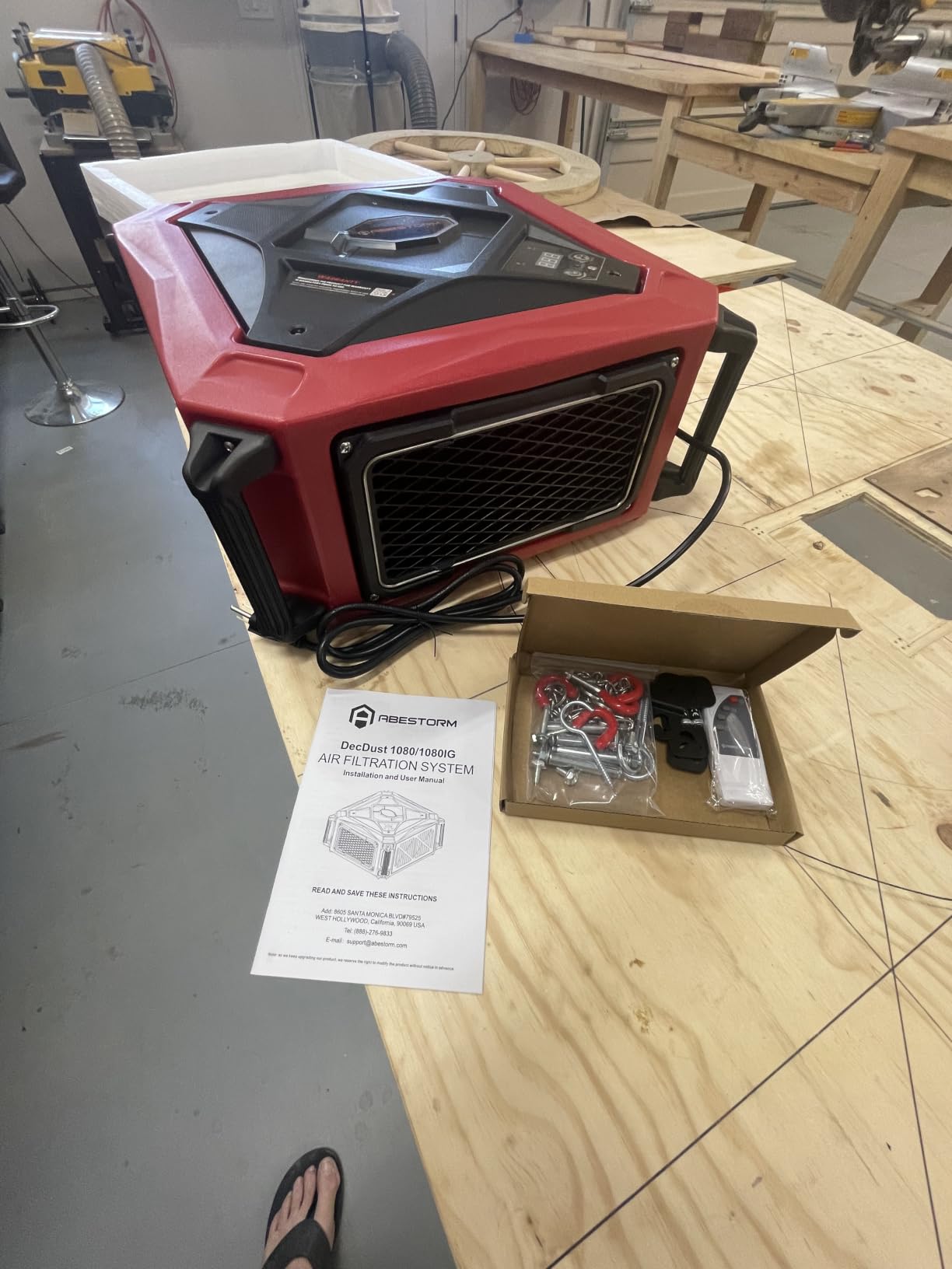 Abestorm 780 CFM Hanging Air Filtration System, Remote Control, DecDust 780 customer photo 1