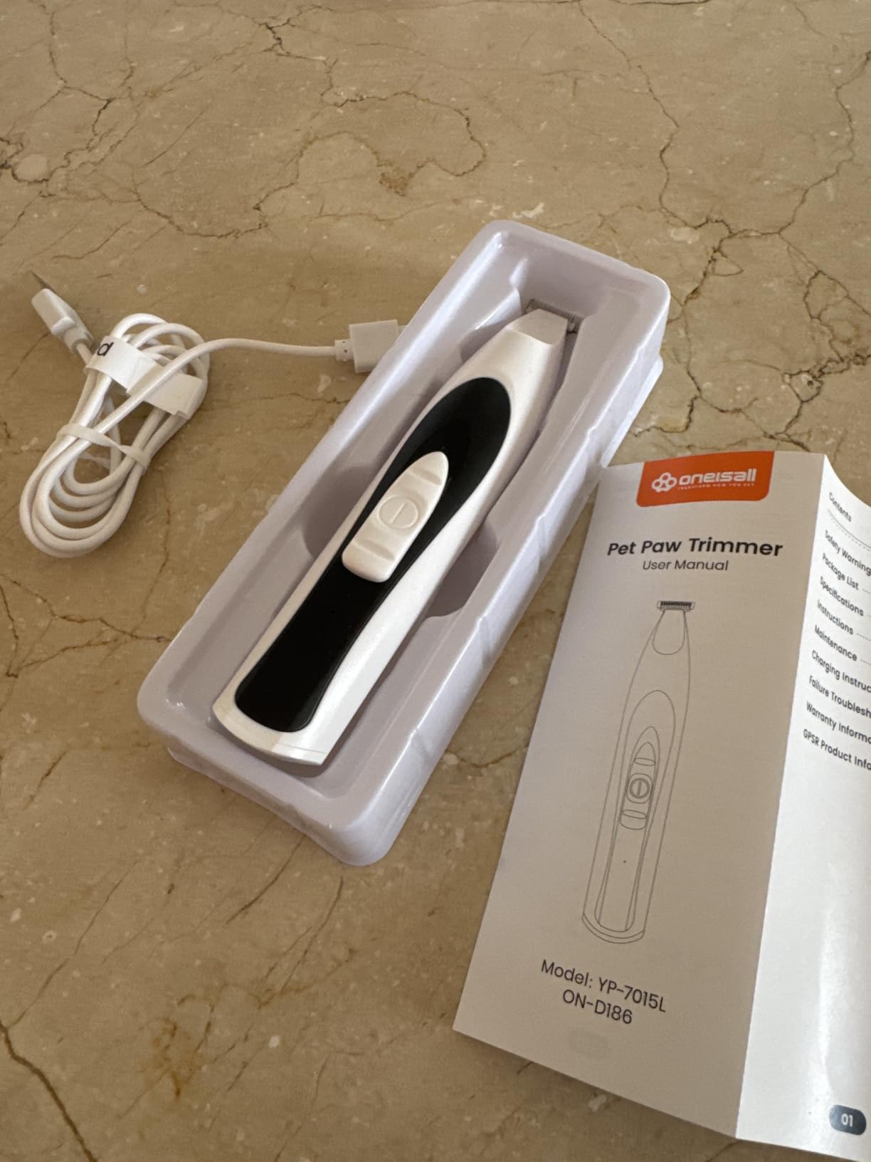 oneisall Low-Noise Dog Paw Trimmer with LED Light customer photo 2