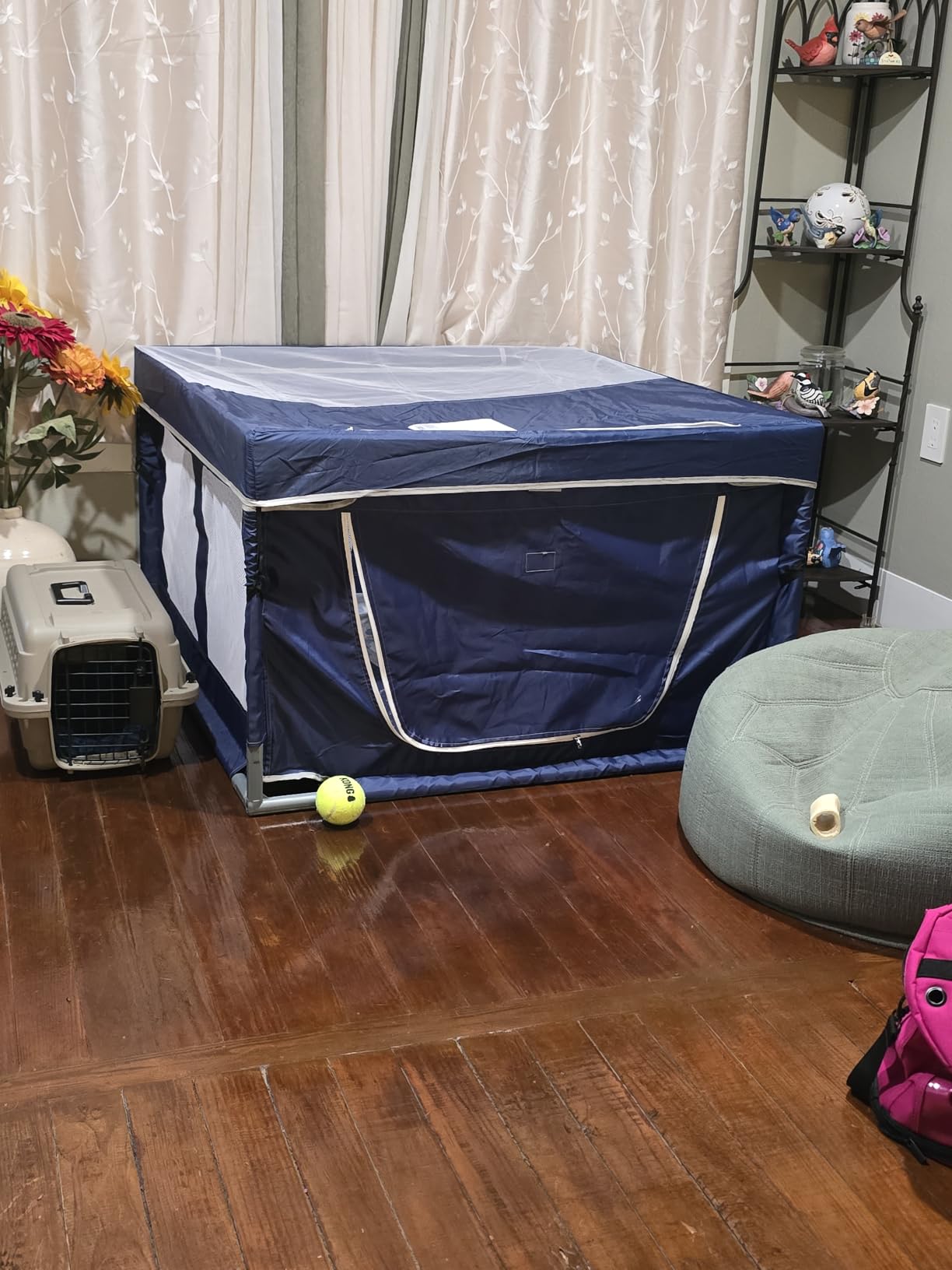 42 × 42 inch Dog Playpen with Pee Pad, Soft Puppy Playpen, 25 Height Pet Playpen for Small Dogs and Small Animals, Dog Fence Indoor, Play Yard with Zipper Door customer photo 2