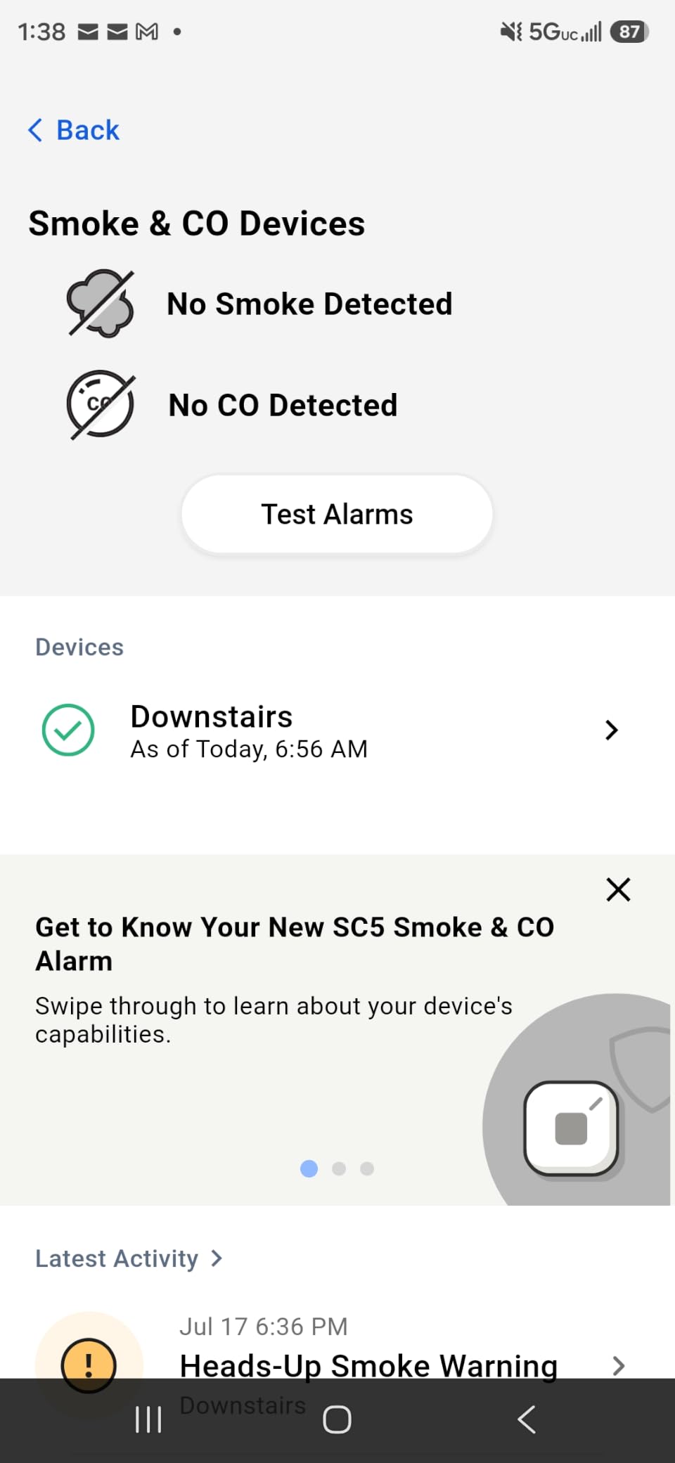 First Alert SC5 Battery Smart Smoke & Carbon Monoxide Alarm customer photo 1