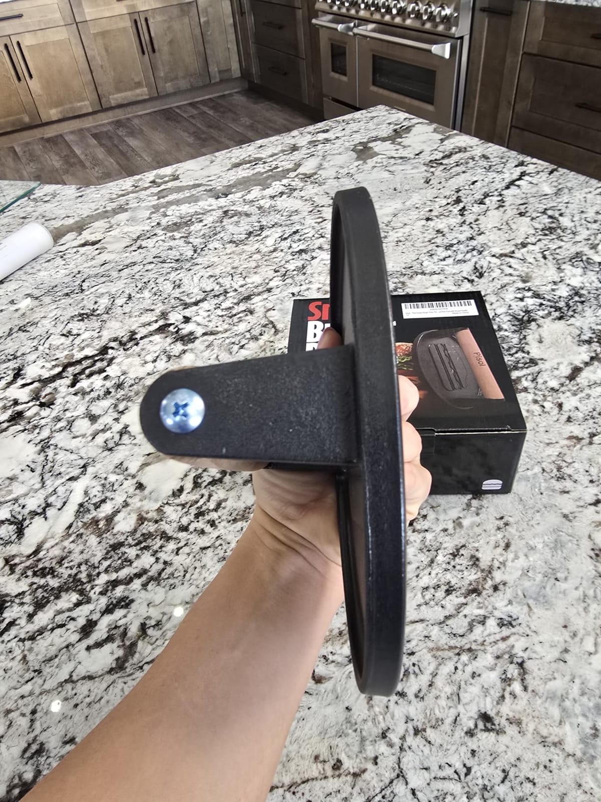 Pisol Smash Burger Press, Cast Iron Steak Weight Meat Patty Press Tool customer photo 1