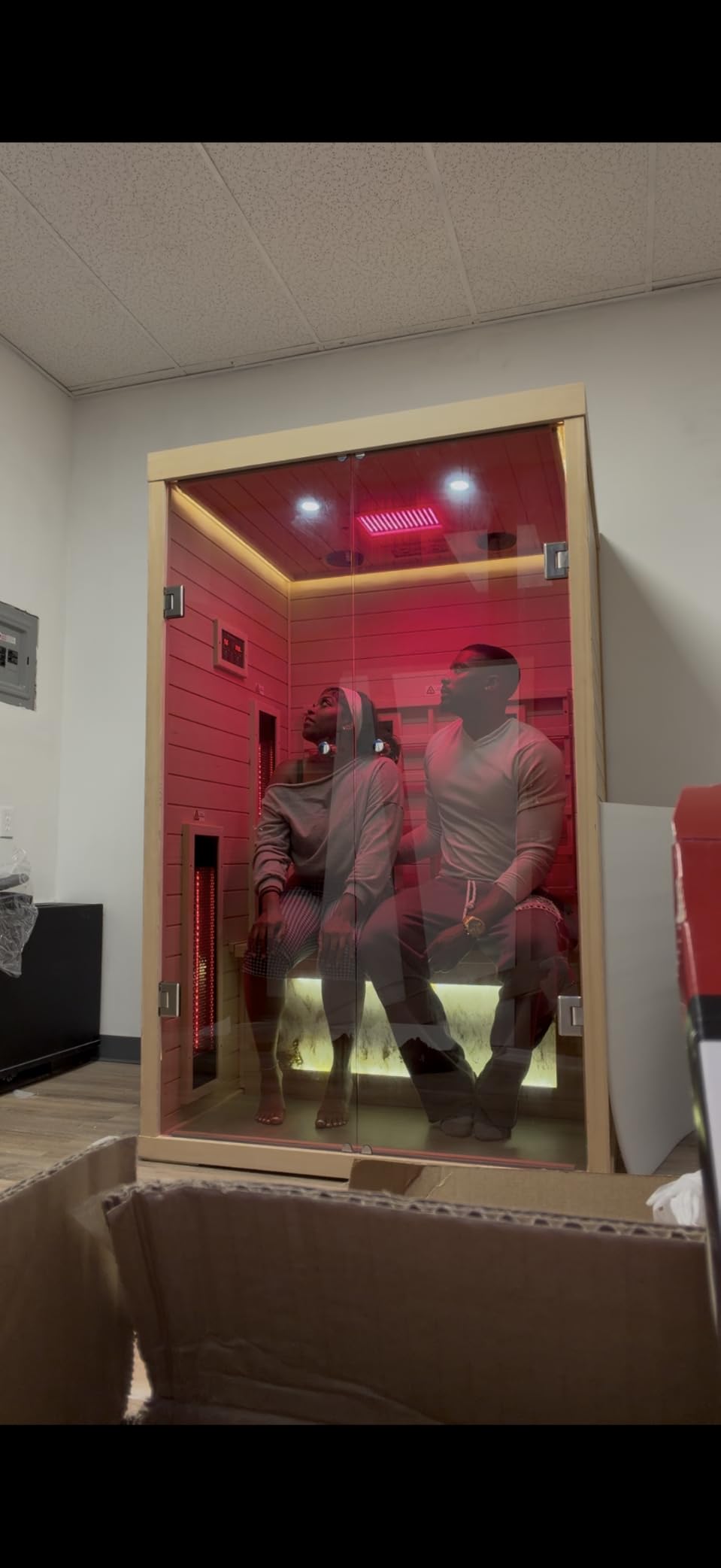 3 Person Ceramic Infrared Sauna Far Infrared Indoor Saunas for Home customer photo 2
