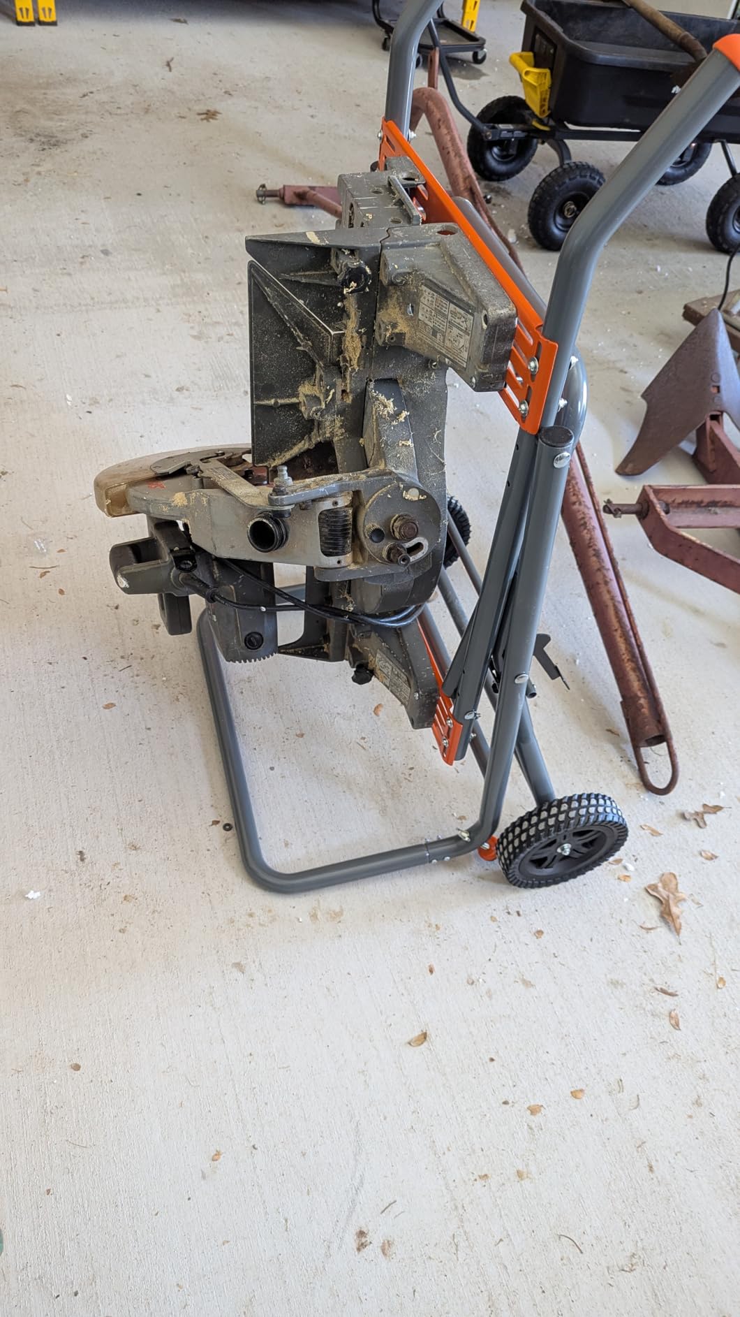 VEVOR Portable Table Saw Stand, 350 lbs Load Capacity, Rolling Foldable Table Saw with 8 Inches Rubber Wheels, Heavy Duty Construction, Easy Storage, Universal for Most Brands of Table Saws customer photo 1