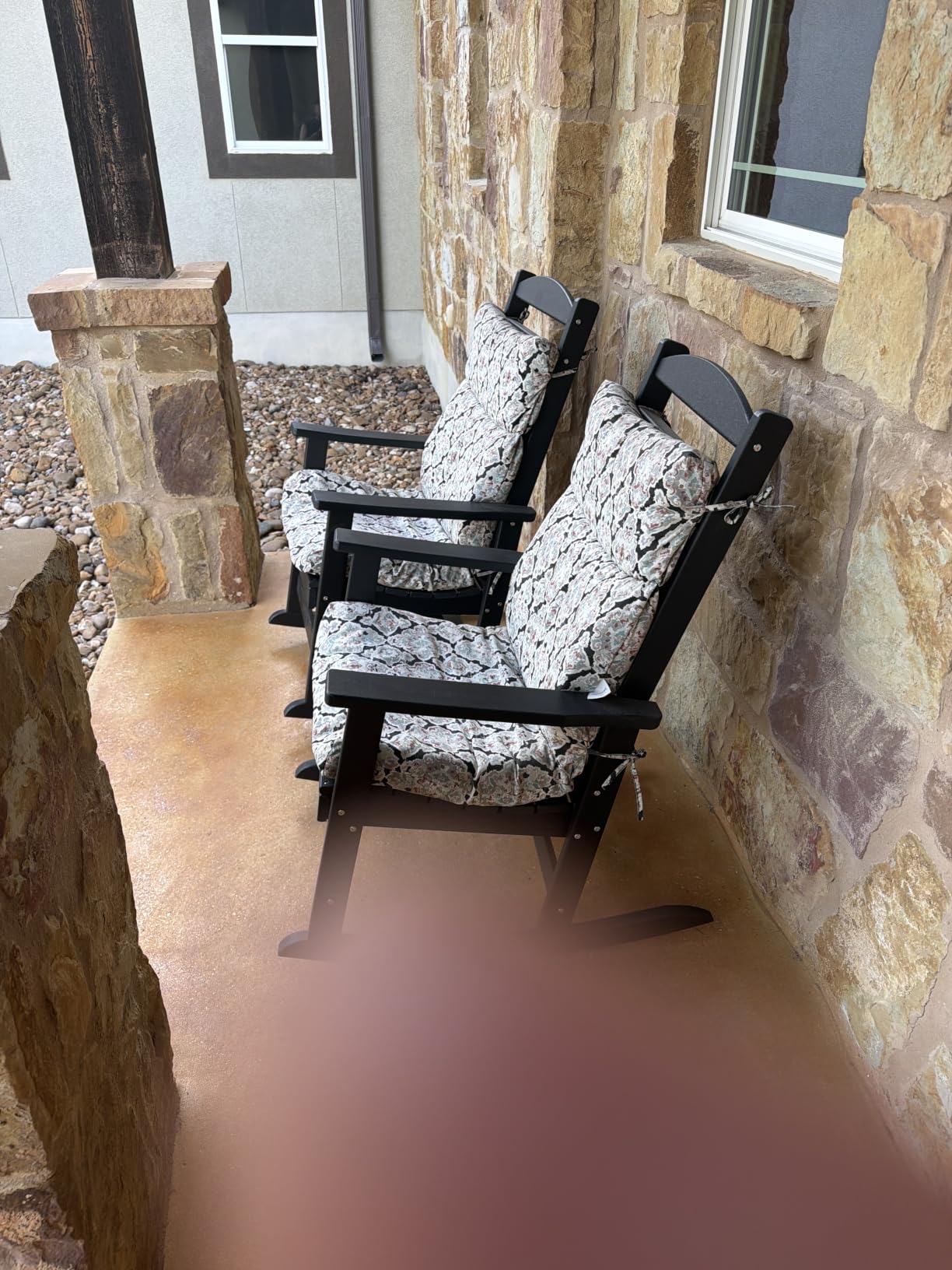 FOOWIN Outdoor Rocking Chair Set of 3, Oversized Rocking Chair Outdoor customer photo 1