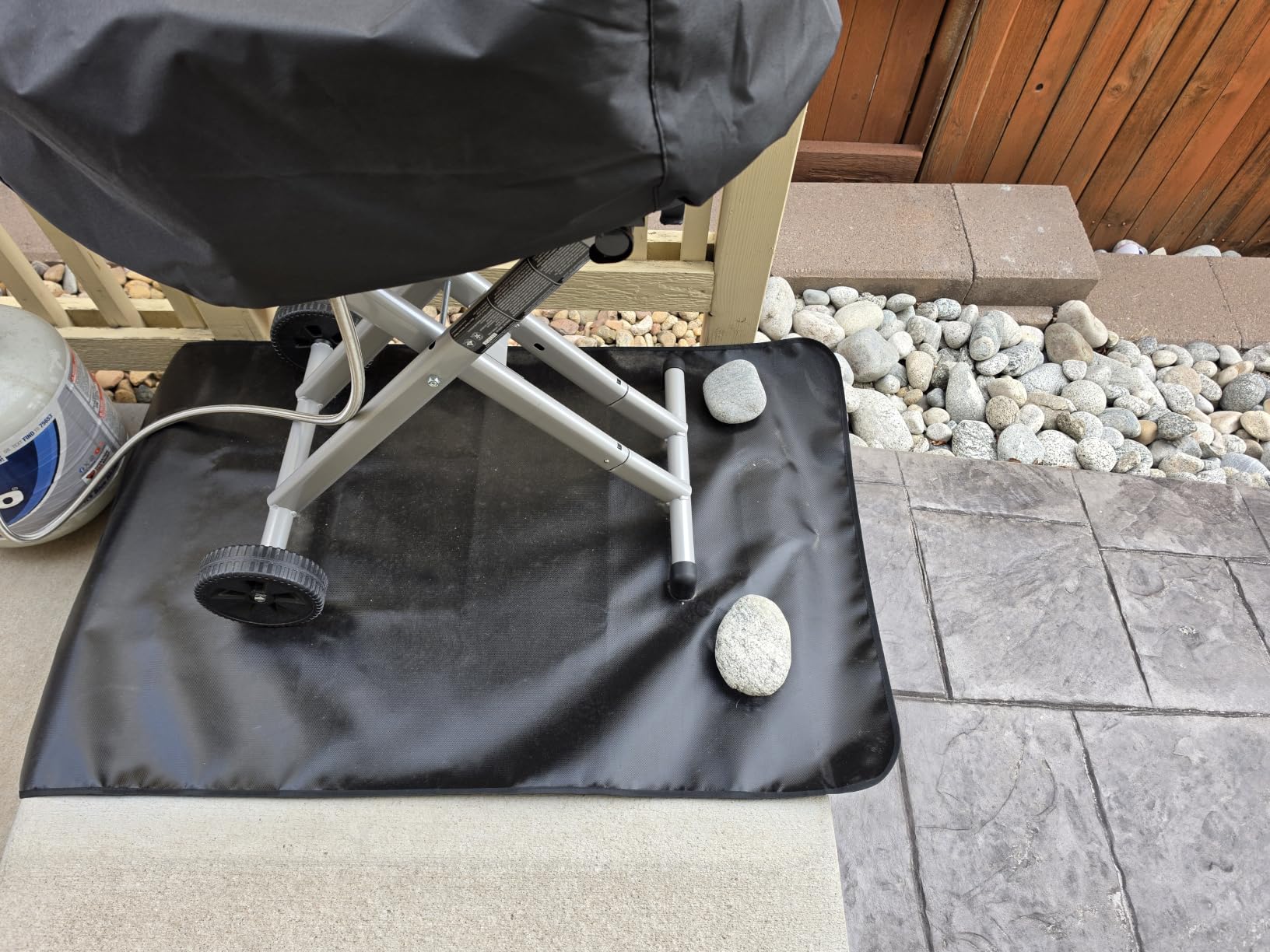 Under Grill Mats for Outdoor Grill (48 x 30 inch) Double-Sided Mat for Under Fire Pit Mat the Perfect Grill Matt for Outdoor Grill Deck Protector and BBQ Matt for Under Grill Mat for Deck customer photo 2