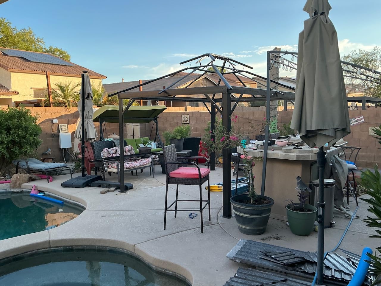 HOTEEL 12x20 Hardtop Gazebo on clearance with Metal Roof & Drainage System, Heavy Duty Galvanized Steel Gazebo with Aluminum Frame, Privacy Curtains and Netting, for All-Weather, Black (2026 Upgraded) customer photo 1