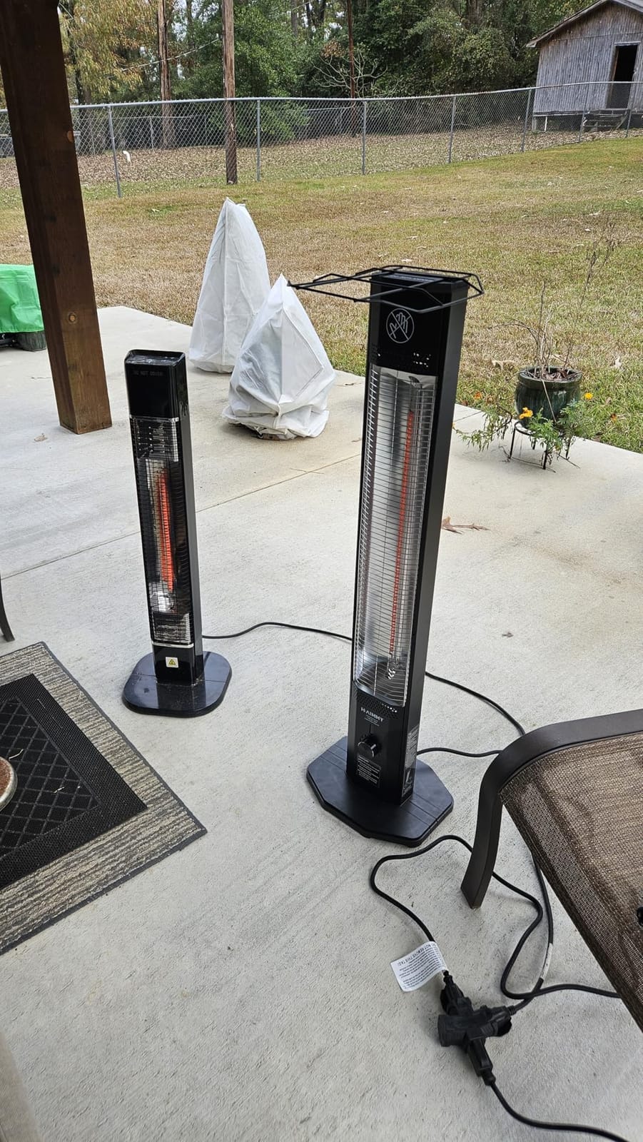 Outdoor Electric Patio Heater, Haimmy 34- inch Outdoor Electric Patio Heater, 1500W Instant Heating, 3 Heat Levels, Tip-Over & Overheat Protection, IPX5 Waterproof Tower Space Heater customer photo 1