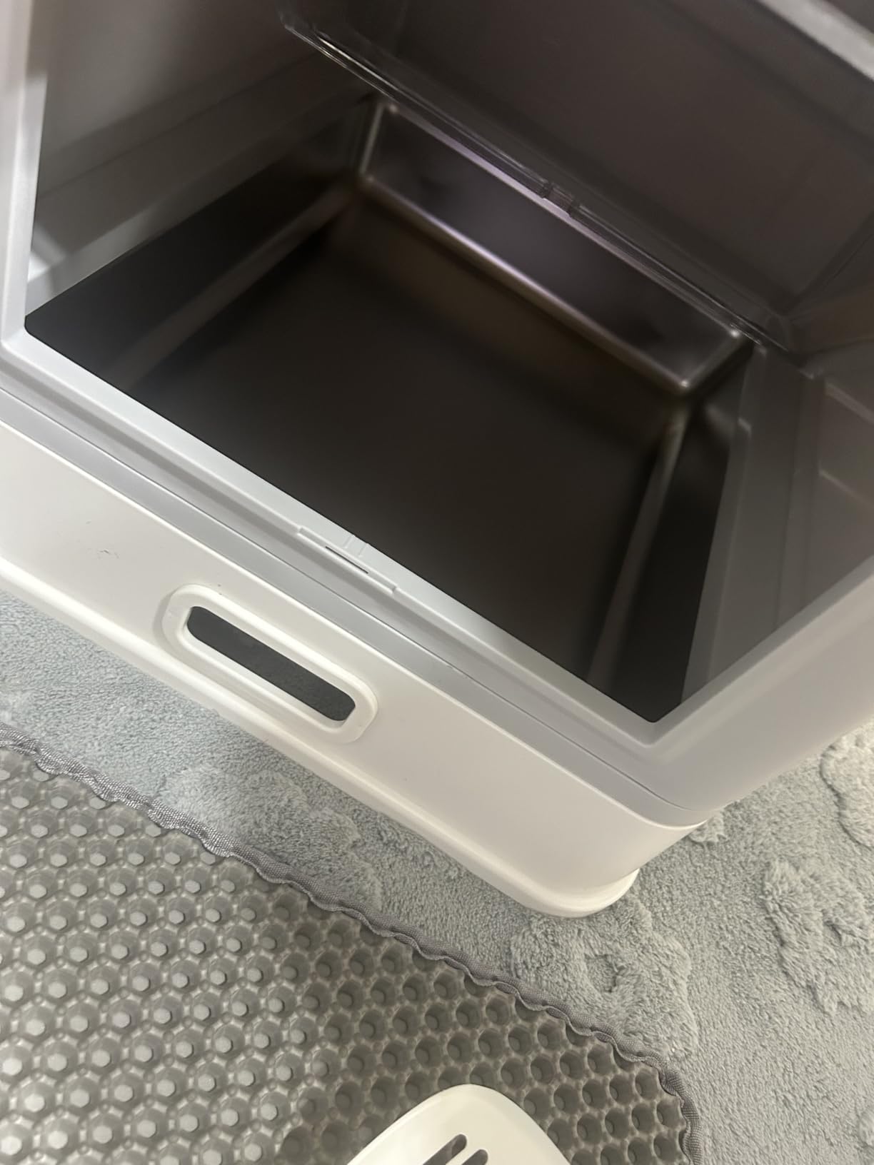 Marchul Stainless Steel Cat Litter Box with Lid & Drawer, Adjustable Front Entry Top Exit Kitty Box, Large Metal Covered Litter Box with Scoop & Litter Mat, Dark Gray customer photo 1