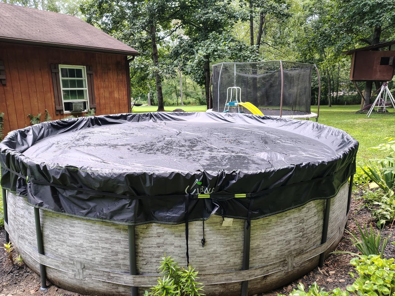 UIRWAY 18 Ft Winter Round Pool Cover with Reflective Strips, Premium Fabric customer photo 1