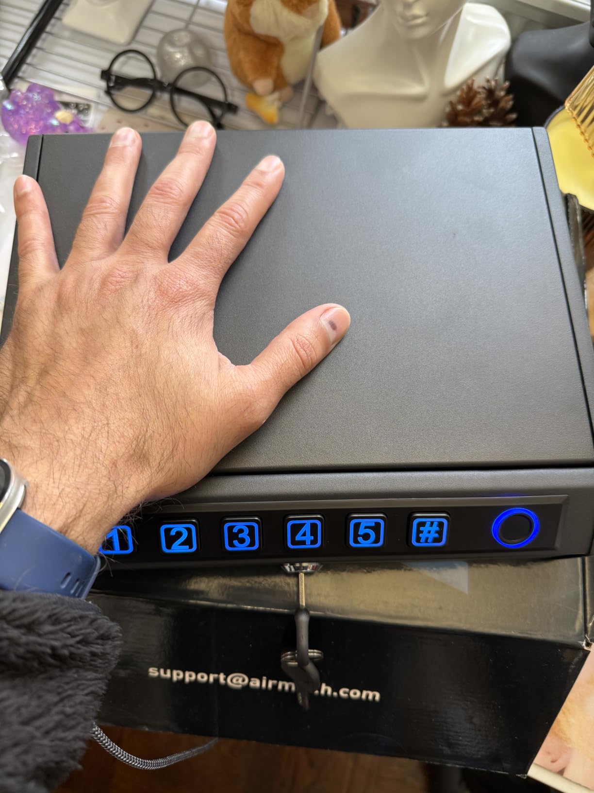 Biometric Gun Safe for Handguns, Pistol Safe Fits 2-3 Handguns customer photo 2