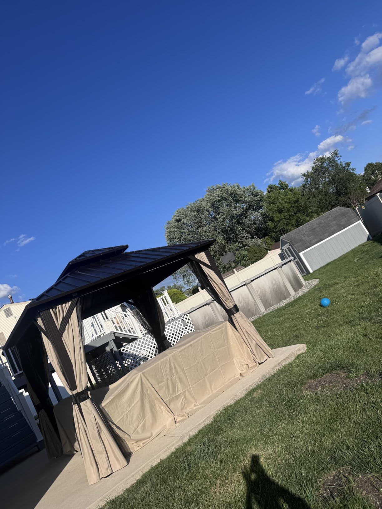 PURPLE LEAF Outdoor Hardtop Gazebo 8' x 12' Galvanized Steel Aluminum Frame customer photo 1