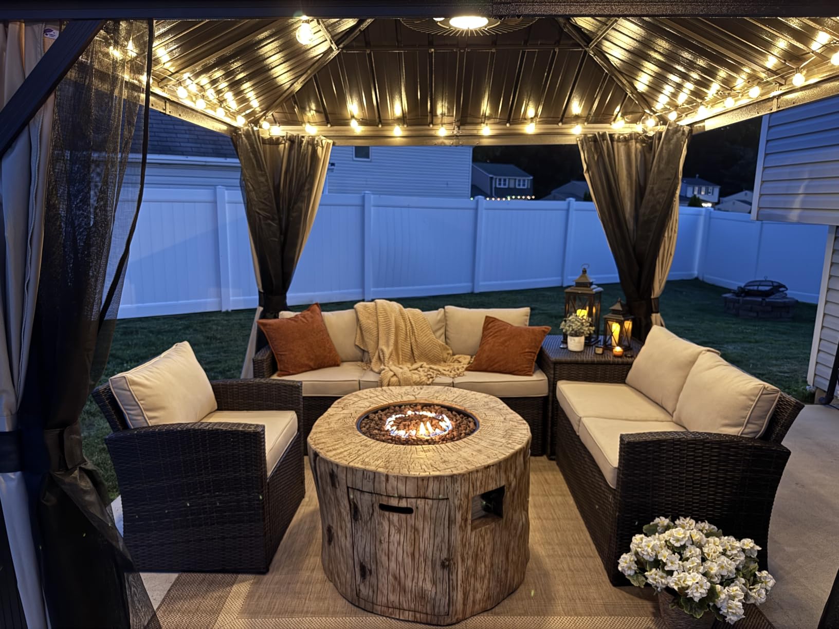 PURPLE LEAF Outdoor Hardtop Gazebo 8' x 12' Galvanized Steel Aluminum Frame customer photo 2