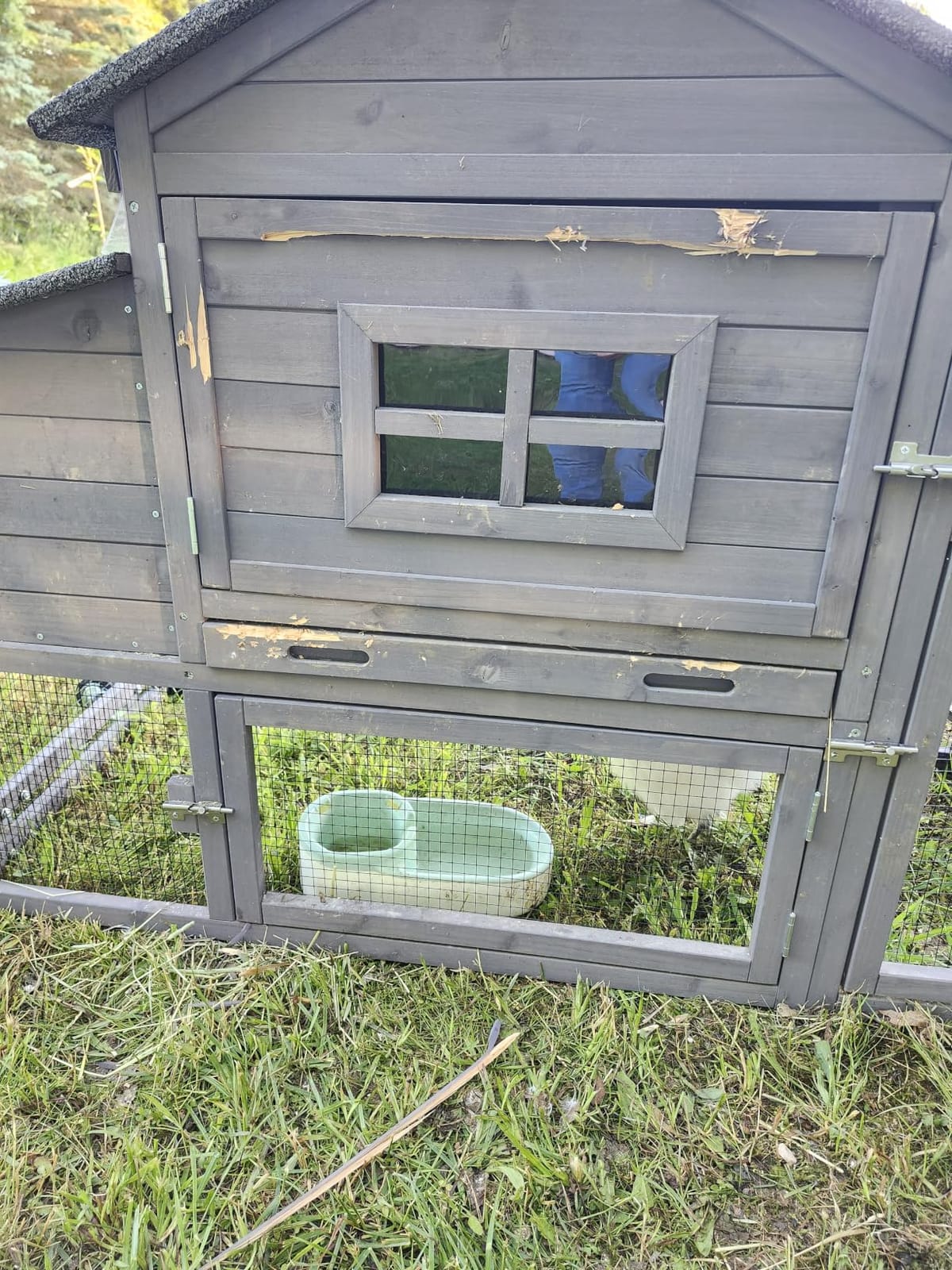 Aivituvin Chicken Coop Expandable Mobile Chicken House for Outdoor with Wheels, Nesting Box, Leakproof Pull-on Tray and UV-Resistant Roof Panel (Black&White) customer photo 2