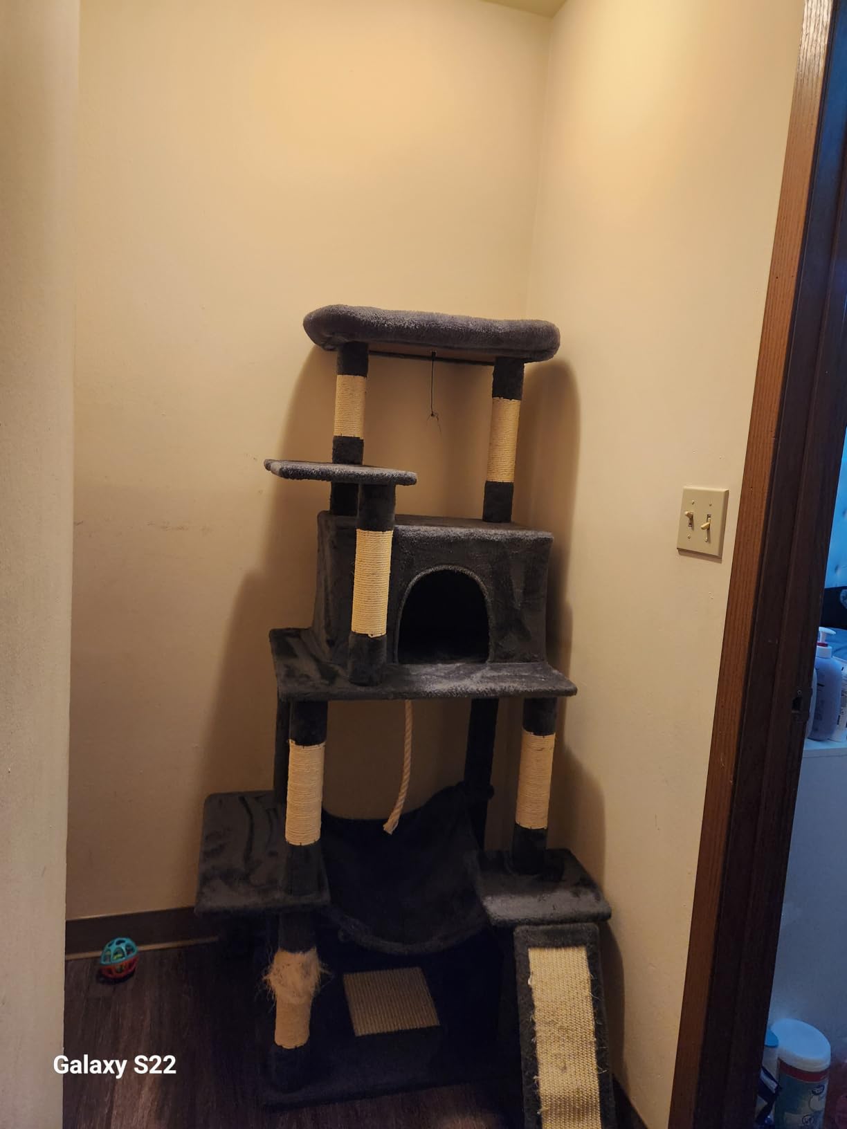 Cat Craft Cat Tree 63 Inch Cat Tower for Indoor Cats, Multi-Level Cat Tree for Large Cats 20 lbs+ Heavy Duty Cat Tower with Sisal Scratching Posts, Hammock, Condo and Extended Platform, Dark Grey customer photo 2