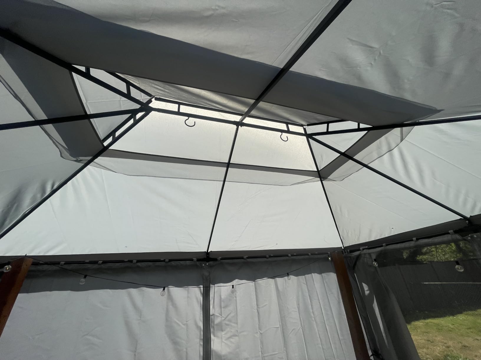 LAUSAINT HOME 12x12 Gazebo Canopy with Netting, Curtains & Double Roof customer photo 1