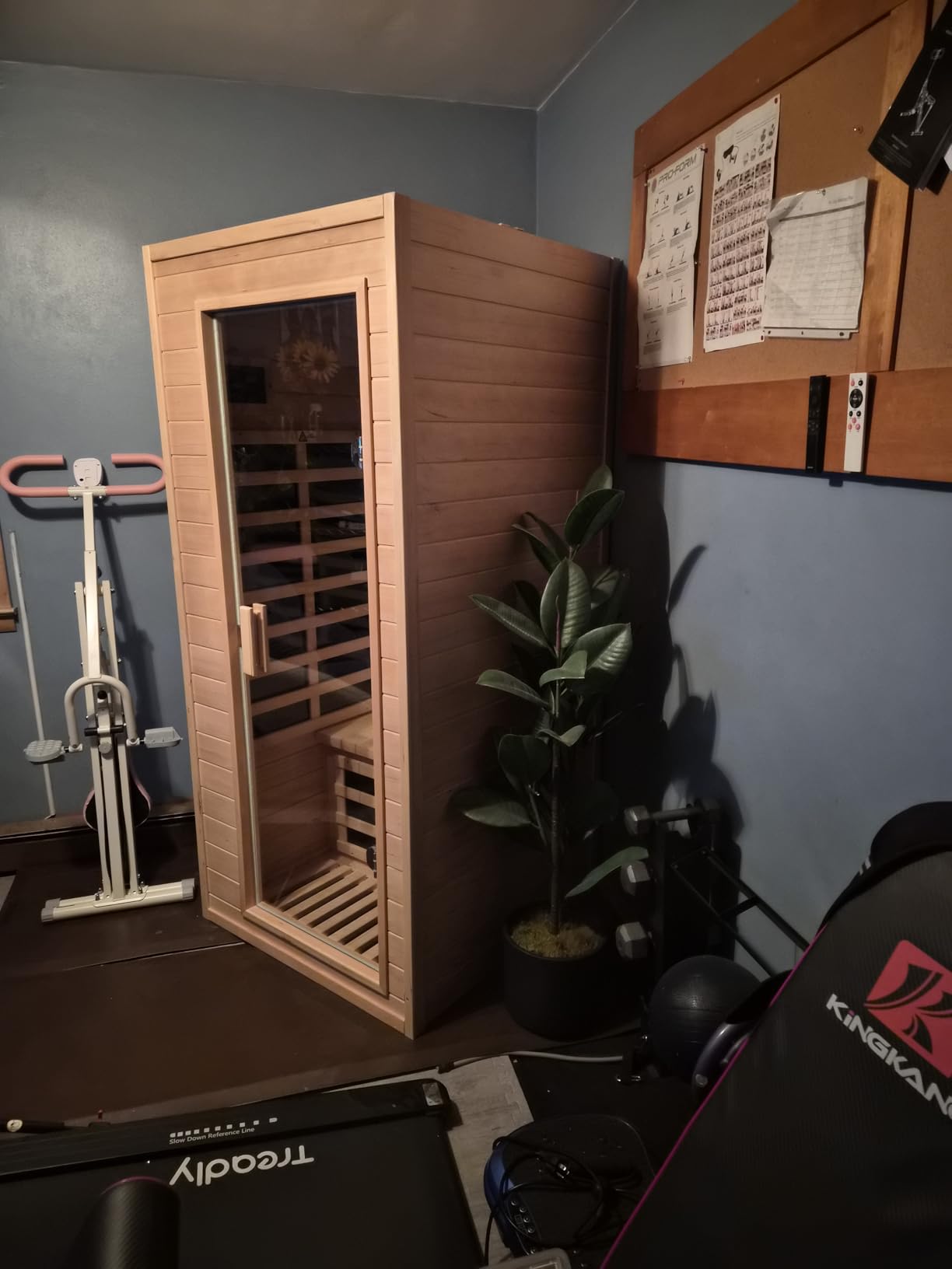 Kanlanth 2 Person Sauna with Side Glass Window, Low EMF Indoor Infrared Saunas for Home, 1500W Hemlock Wood Personal Sauna with 5 Heating Panels, Blue-Tooth, 2 LED Reading Lamps, Control Panel customer photo 1