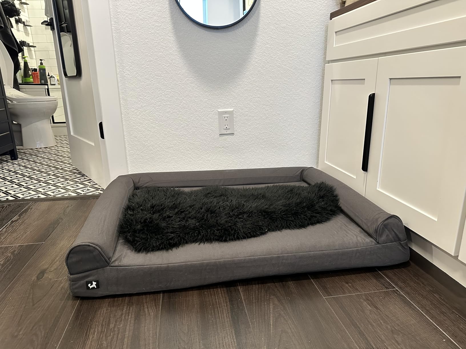 Sytopia 42in Indestructible Dog Beds for Large Sized Dogs,XL Chew Proof Dog Bed with Removable Washable Cover, Waterproof Egg Crate Foam, Non-Slip Bottom, Supports up to 100+ lbs, Dark Gray customer photo 2