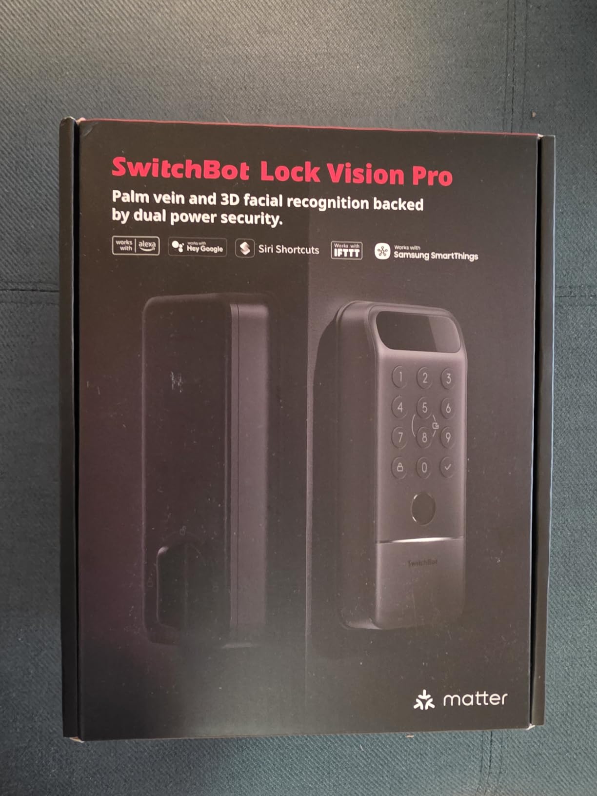 SwitchBot Lock Vision Pro Smart Lock, 3D Face Recognition + Palm Vein + Fingerprint, Keyless Entry Deadbolt for Front Door, 12-Month Battery, WiFi No Hub, Auto-Lock, Matter, Apple Home, Alexa, Google customer photo 2