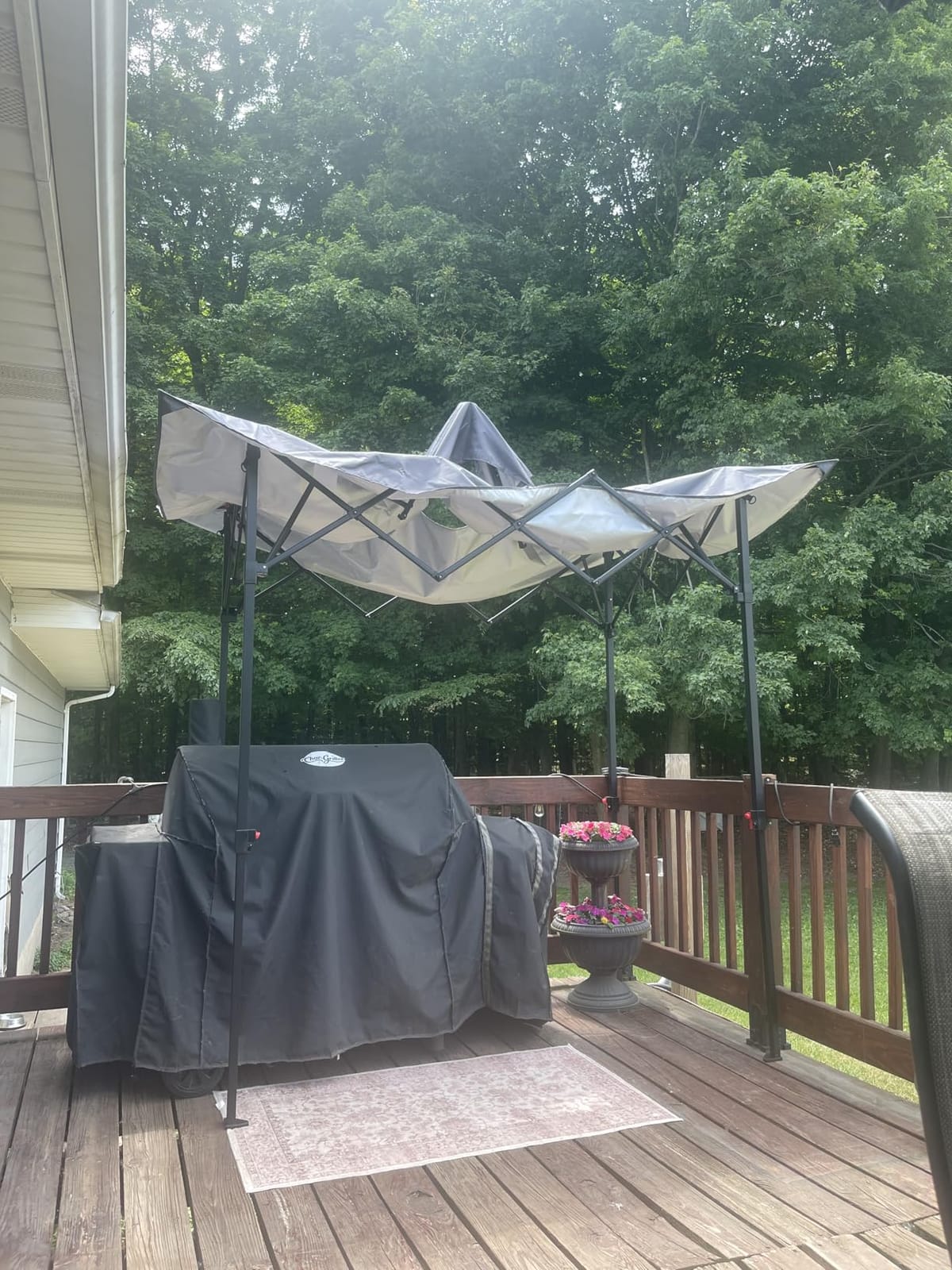 ABCCANOPY 8x5 Pop Up BBQ Grill Gazebo with Lights & Sidewall, Dark Gray customer photo 2