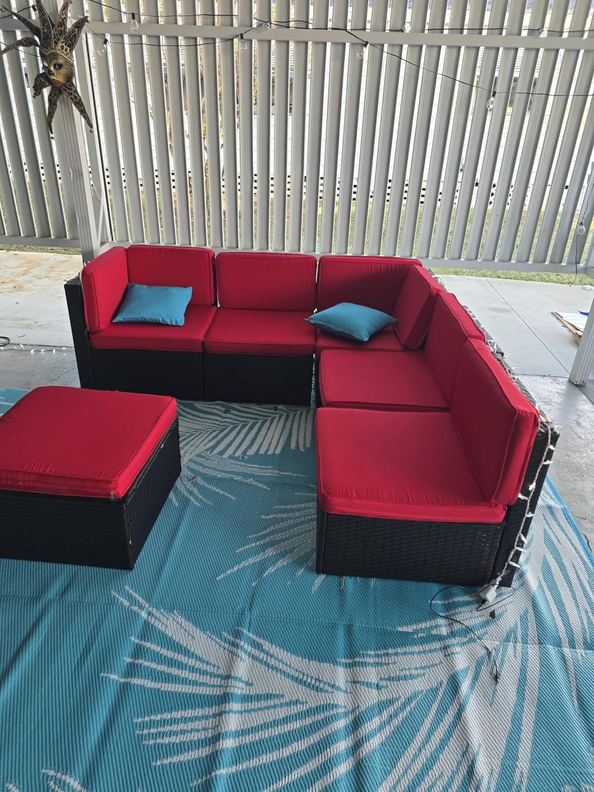 6 Pieces Patio Furniture Set Outdoor Couch Wicker Sectional Sofa, Beige customer photo 2