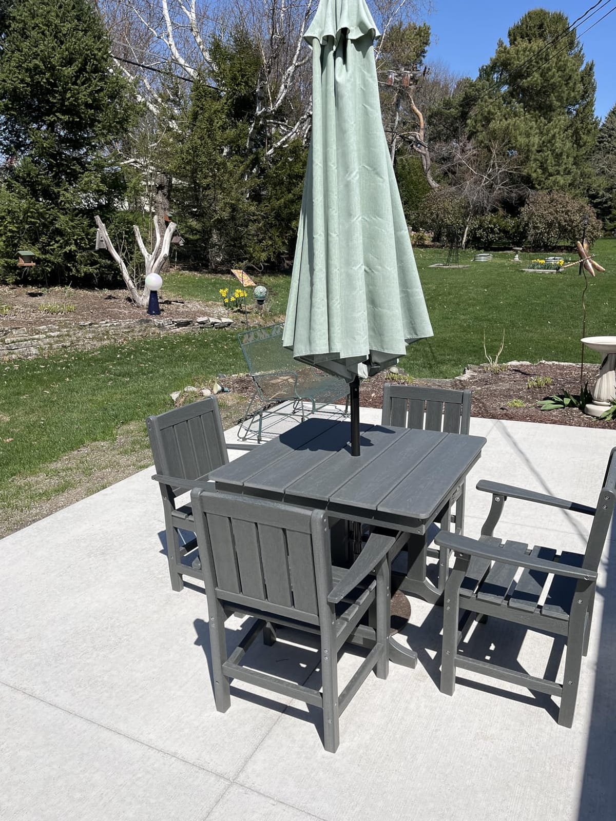 Pamapic Patio Dining Table Set, 6-Piece Outdoor Dining Set for 6, Grey customer photo 2