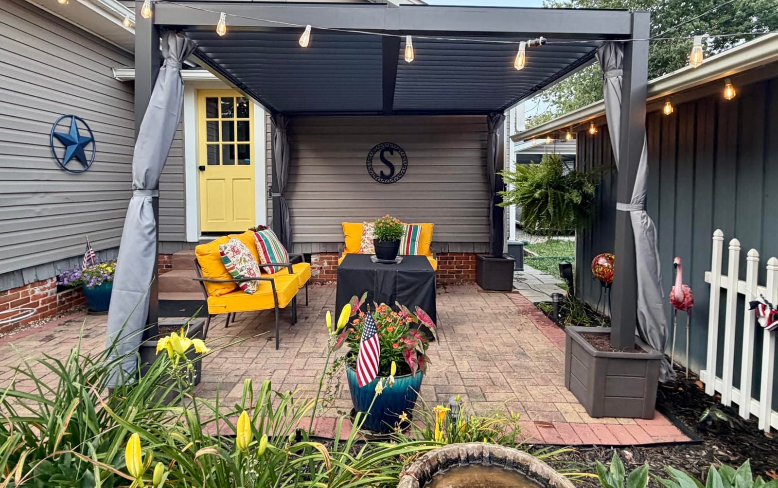 Aoxun Louvered Pergola 10x12 All-Aluminum, Waterproof Curtains and Netting customer photo 2
