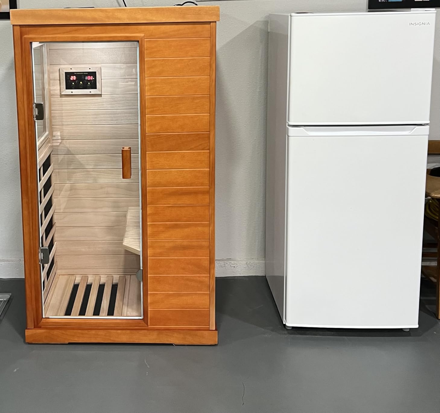 1 Person Infrared Saunas Canadian Hemlock Wood Low EMF Dry Sauna customer photo 1