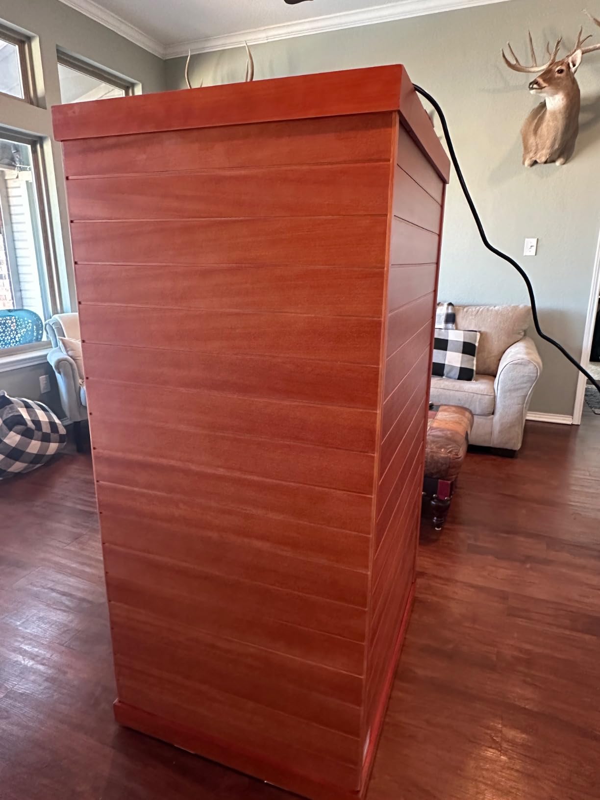 1 Person Infrared Saunas Canadian Hemlock Wood Low EMF Dry Sauna customer photo 2