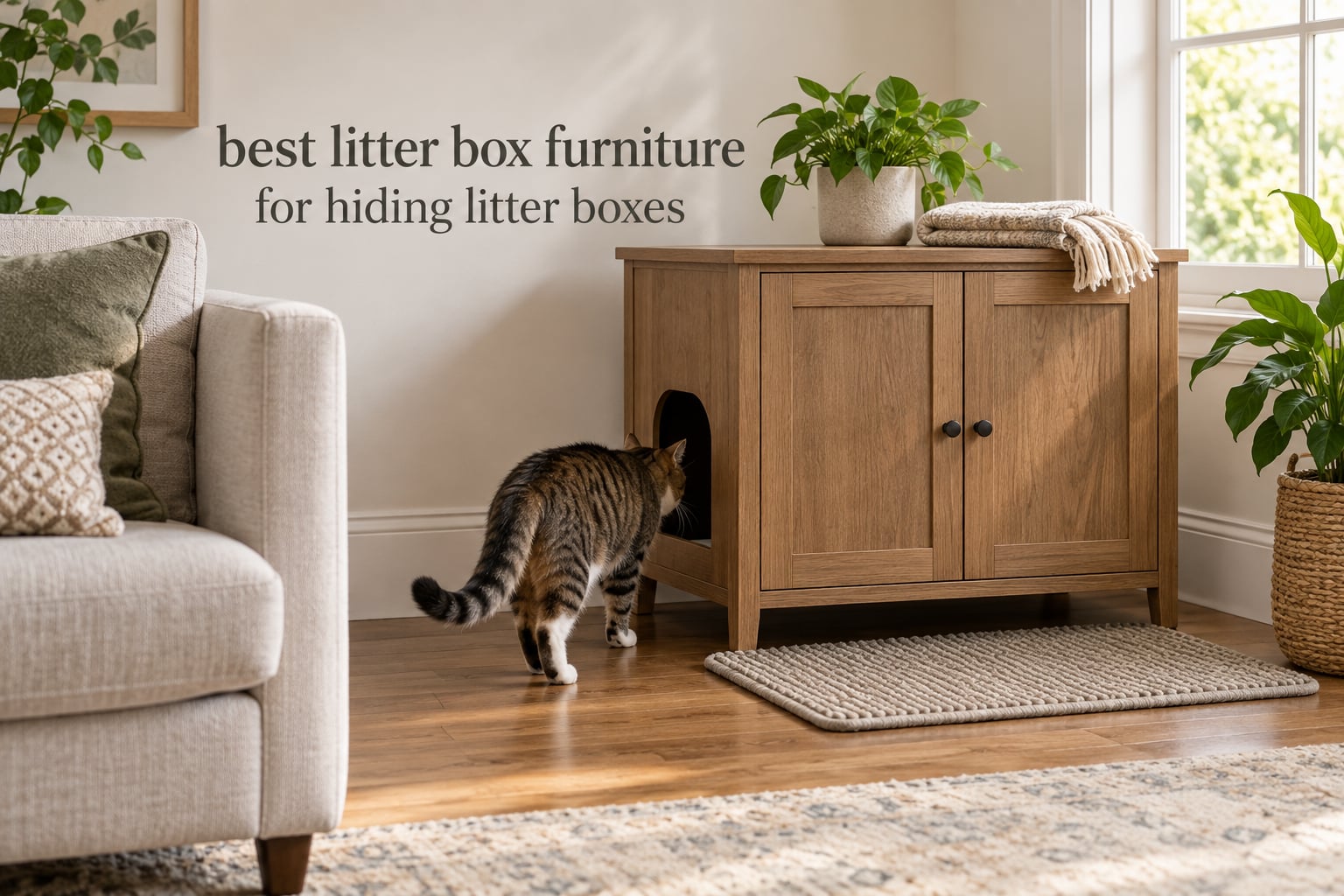 best litter box furniture for hiding litter boxes